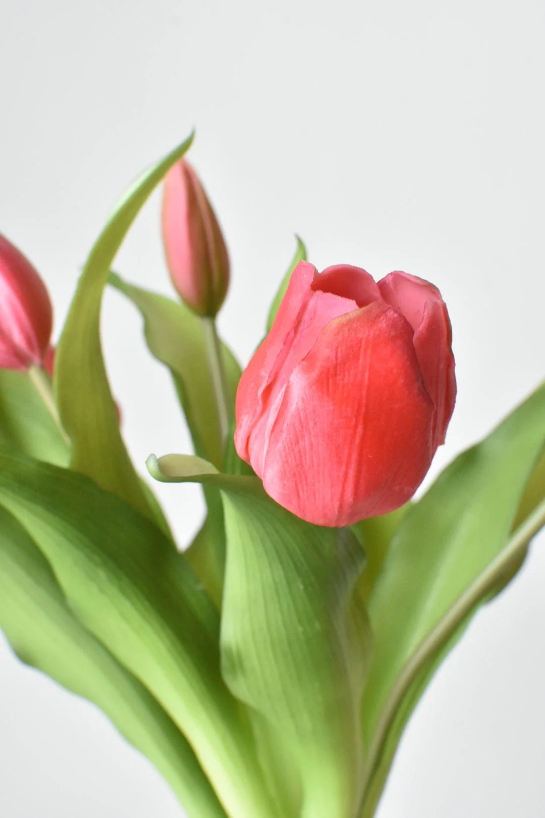 House by JSD 11.75" Faux Real Touch Dark Pink 7 Stem Tulip Bundle - Image 2