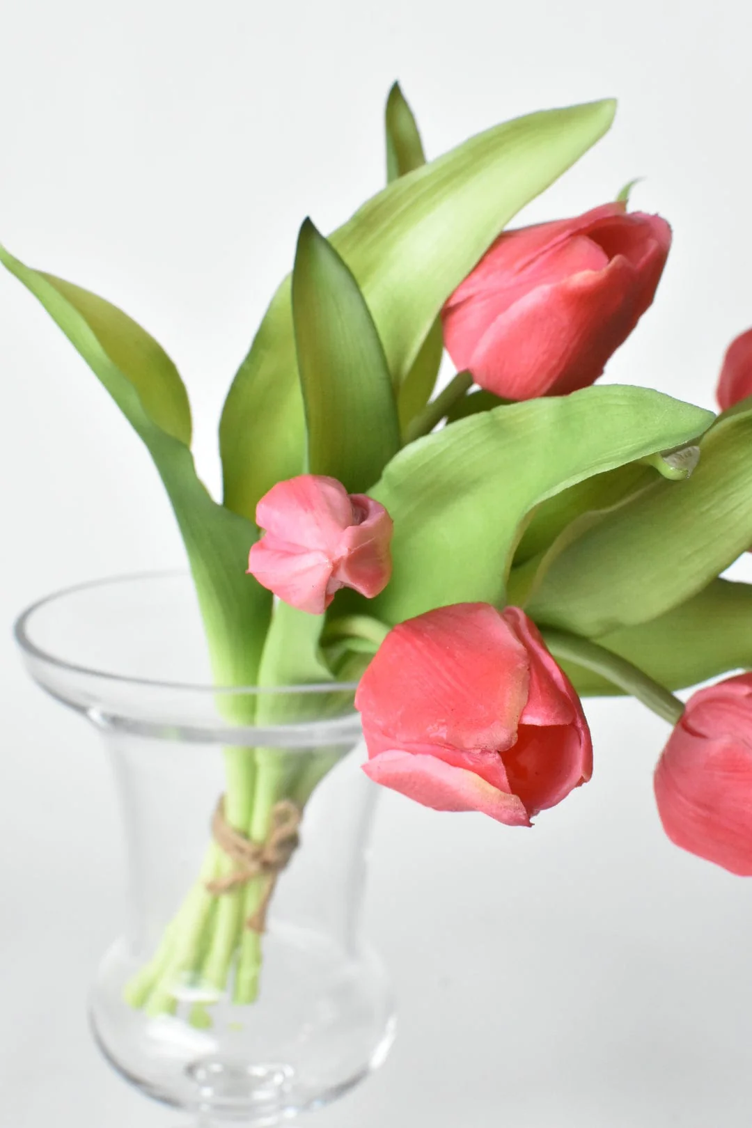 House by JSD 11.75" Faux Real Touch Dark Pink 7 Stem Tulip Bundle - Image 7