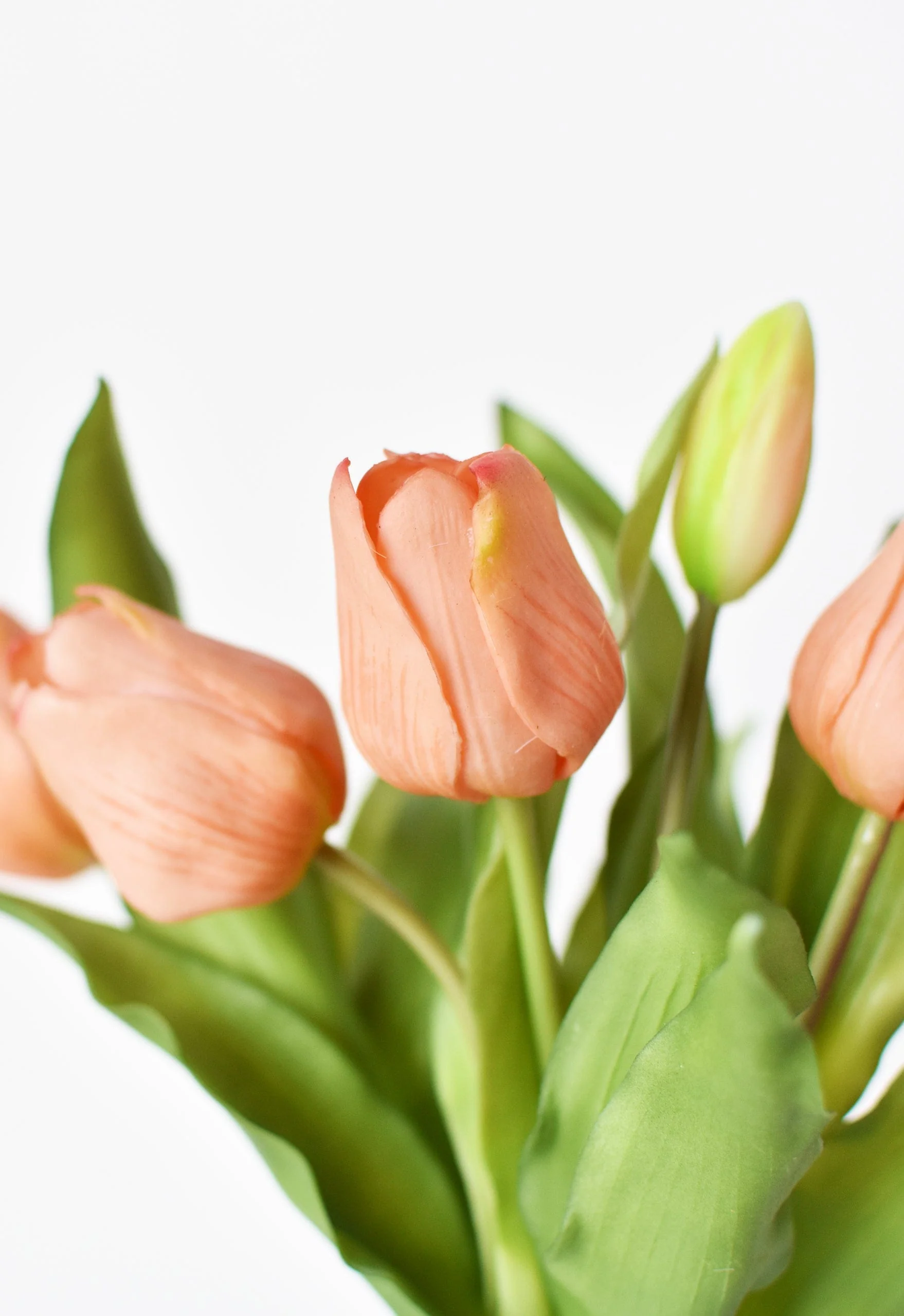House by JSD 11.75" Faux Real Touch Orange Sorbet 7 Stem Tulip Bundle - Image 2