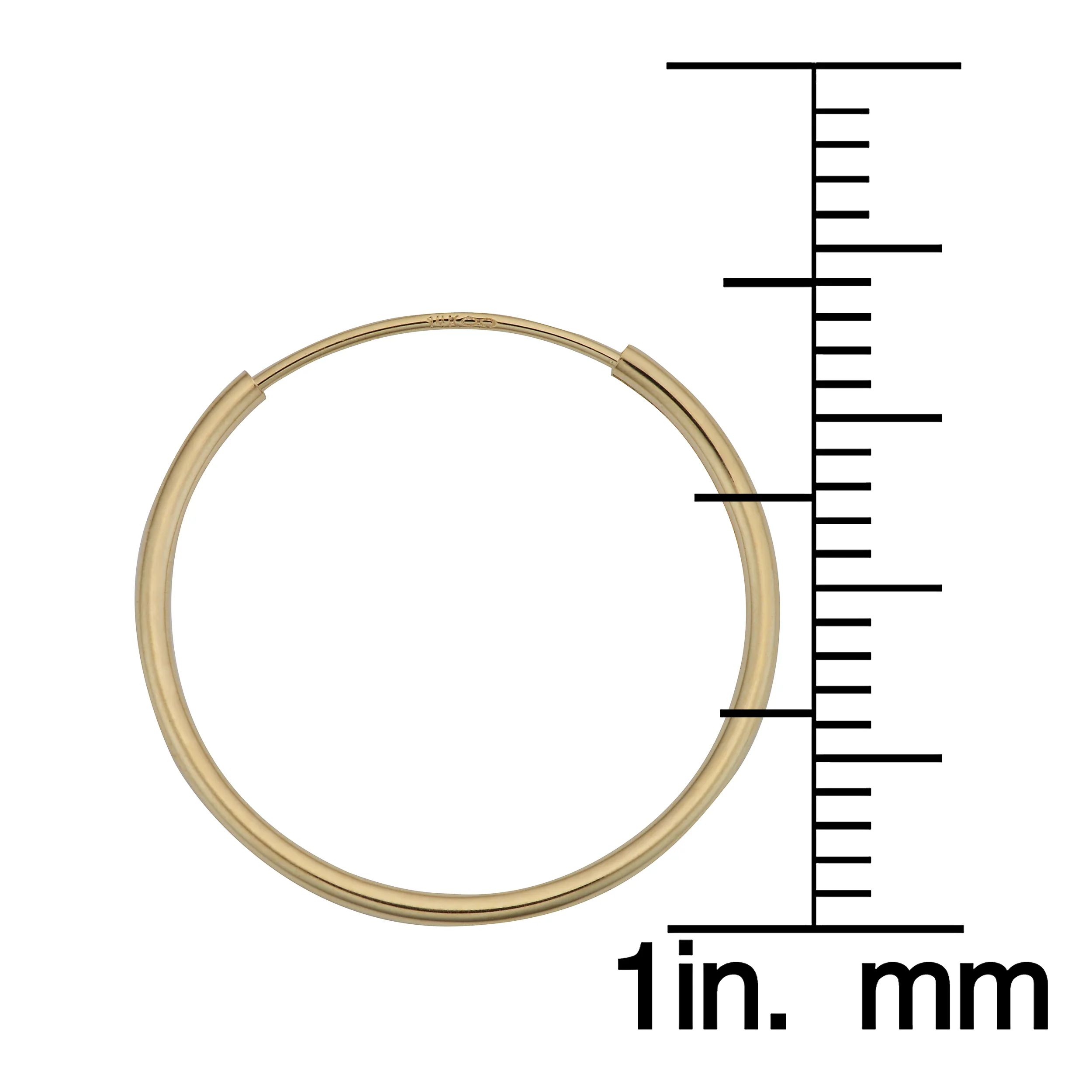 14K Italian Gold Endless Hoop Earrings - Image 10