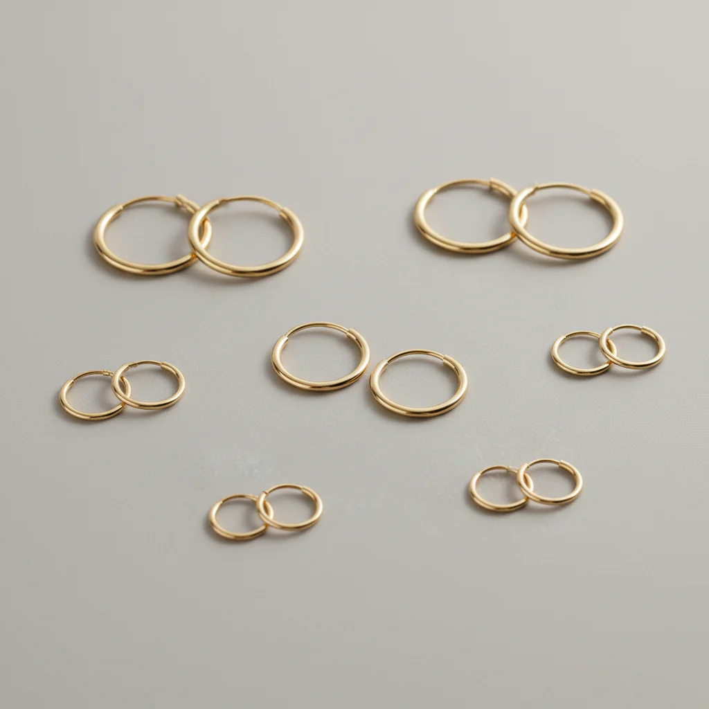 14K Italian Gold Endless Hoop Earrings - Image 11