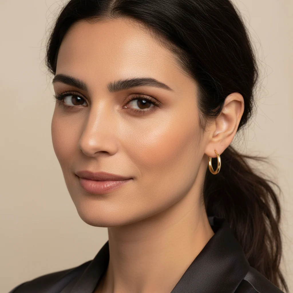 14K Italian Gold Endless Hoop Earrings - Image 12