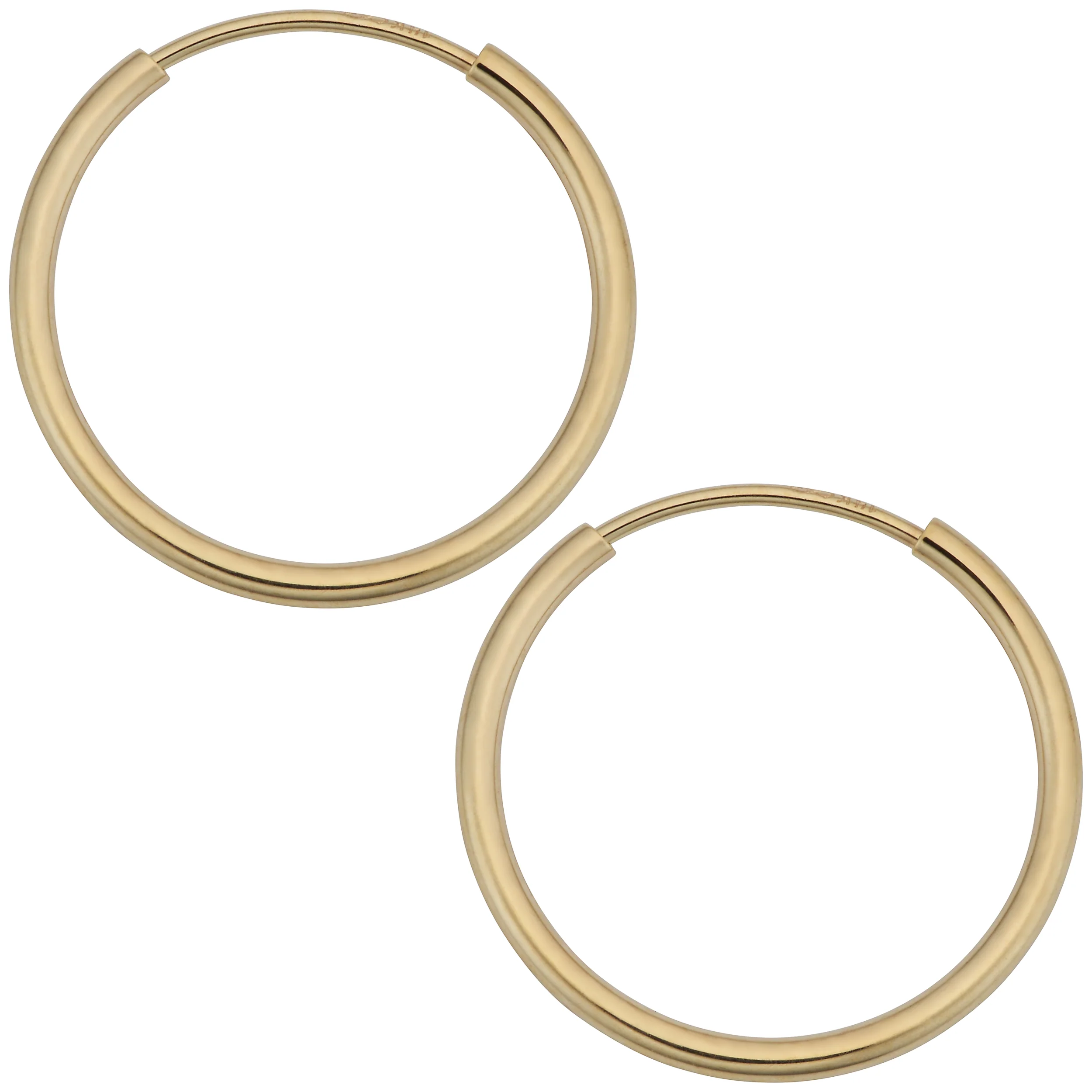 14K Italian Gold Endless Hoop Earrings - Image 3