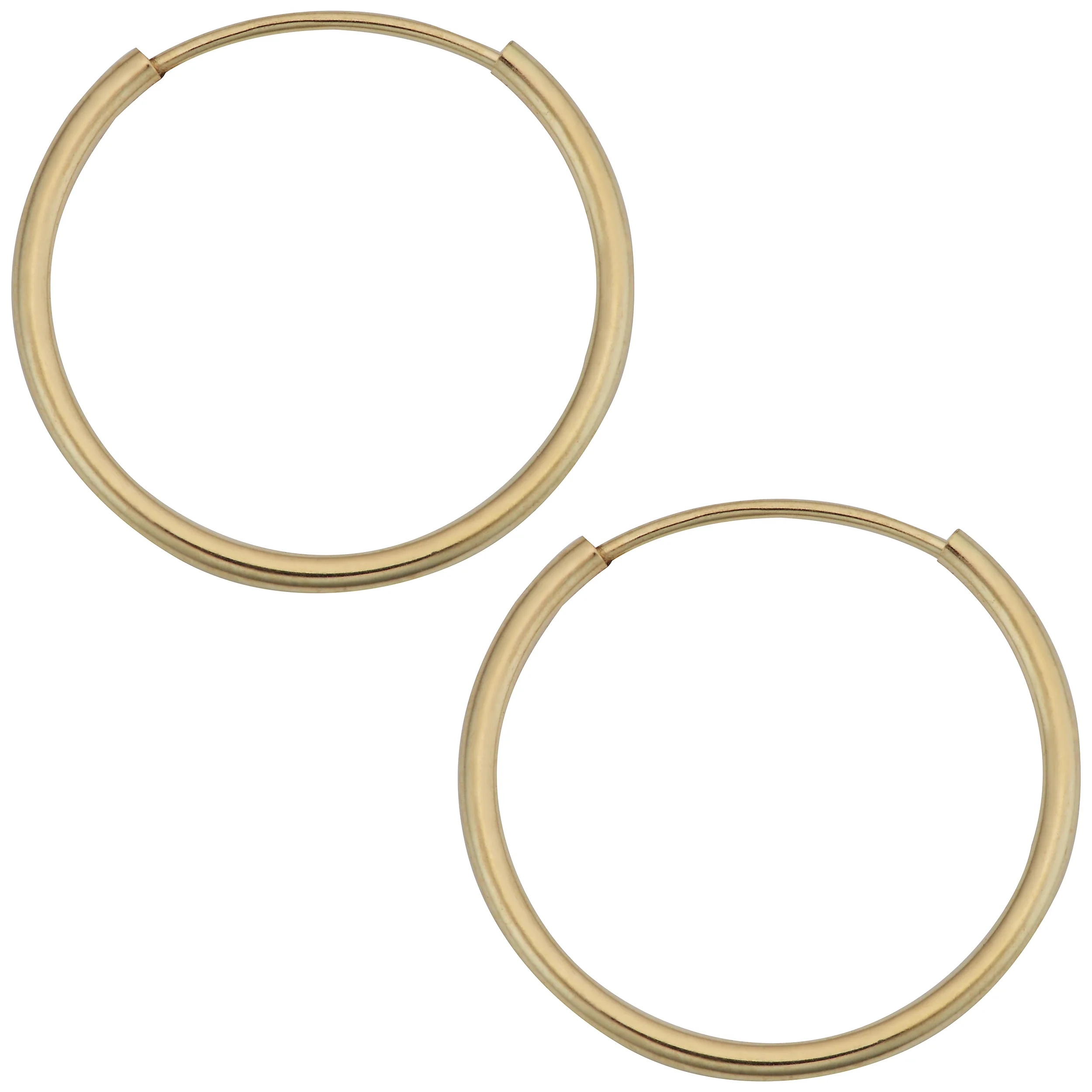 14K Italian Gold Endless Hoop Earrings - Image 4