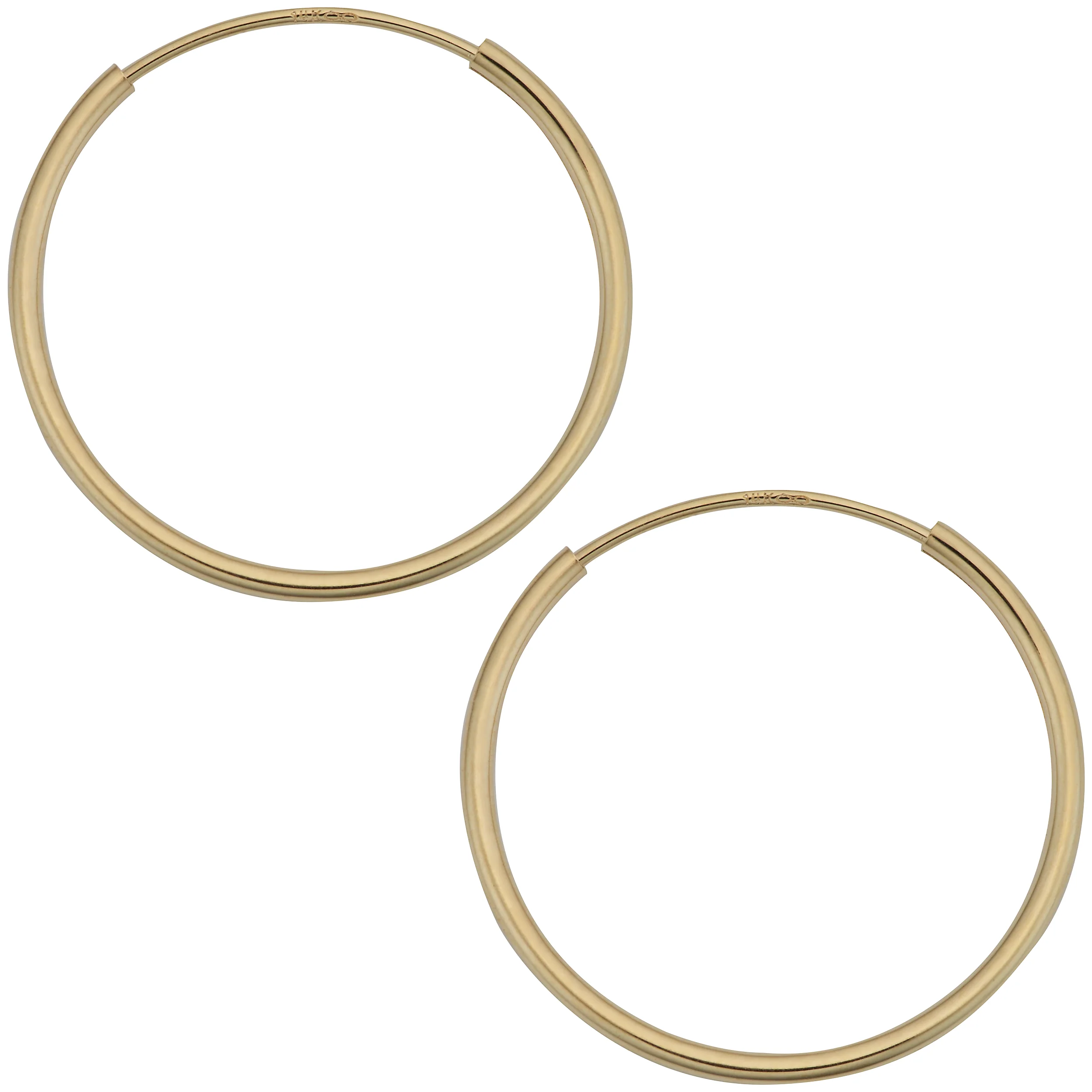 14K Italian Gold Endless Hoop Earrings - Image 5