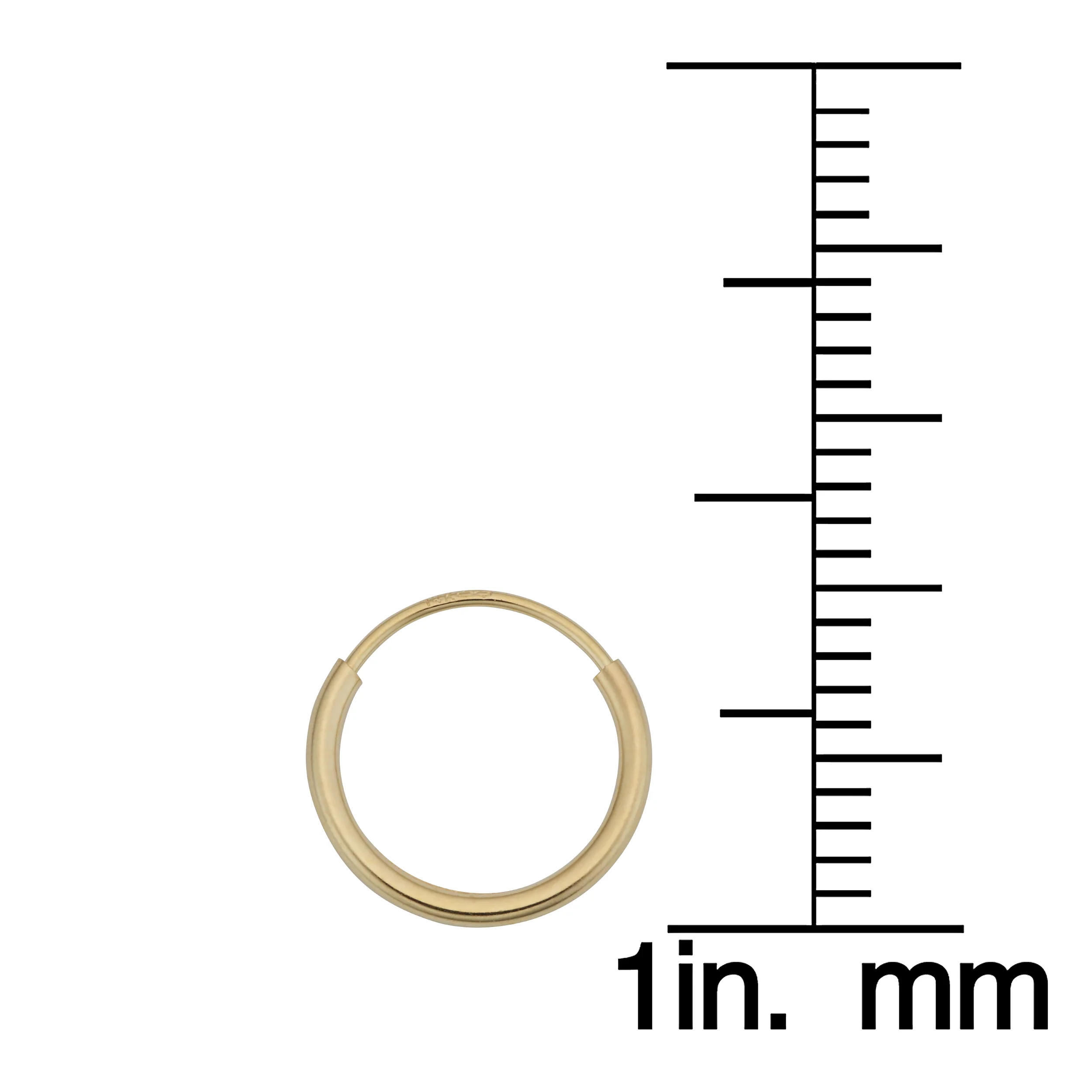14K Italian Gold Endless Hoop Earrings - Image 6