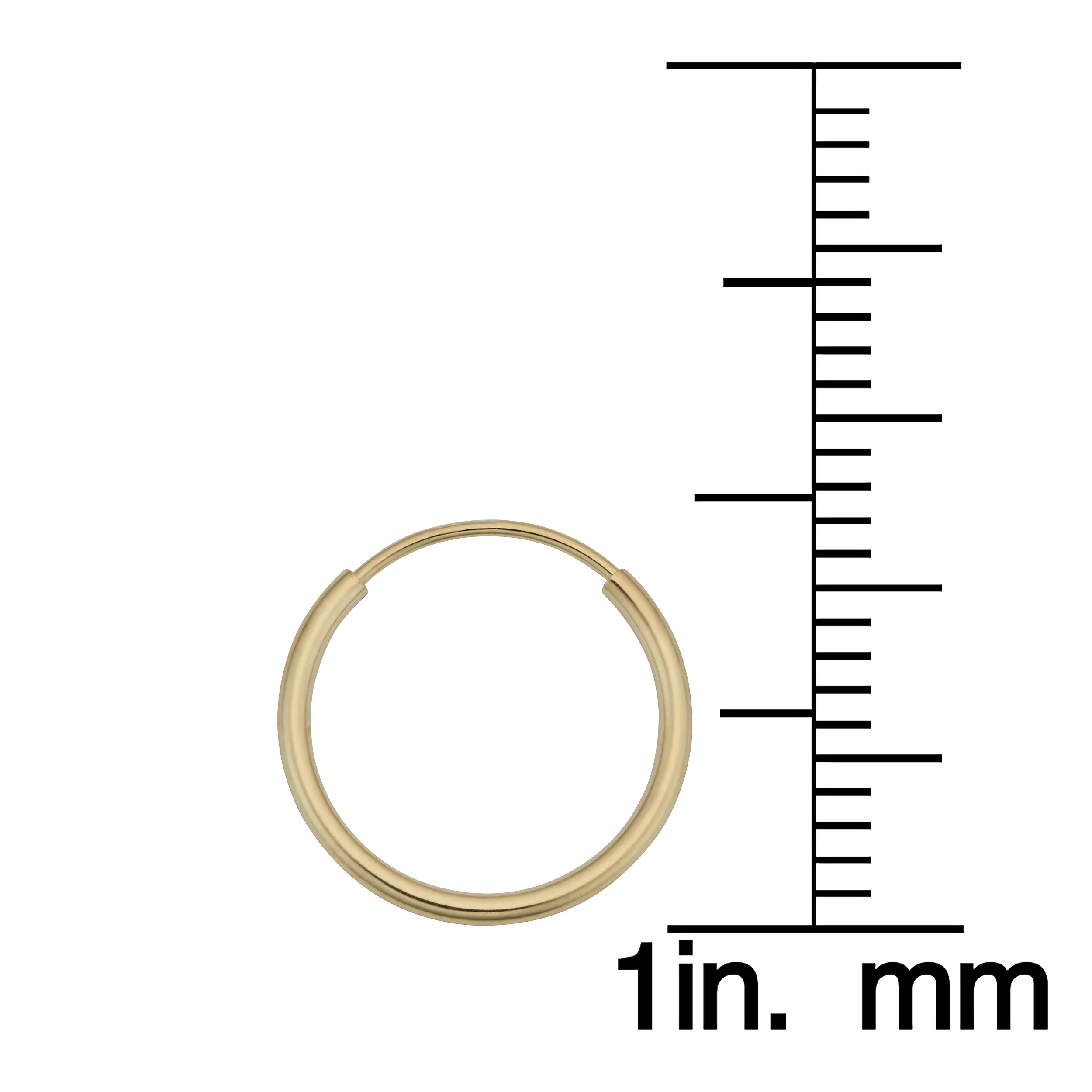 14K Italian Gold Endless Hoop Earrings - Image 7
