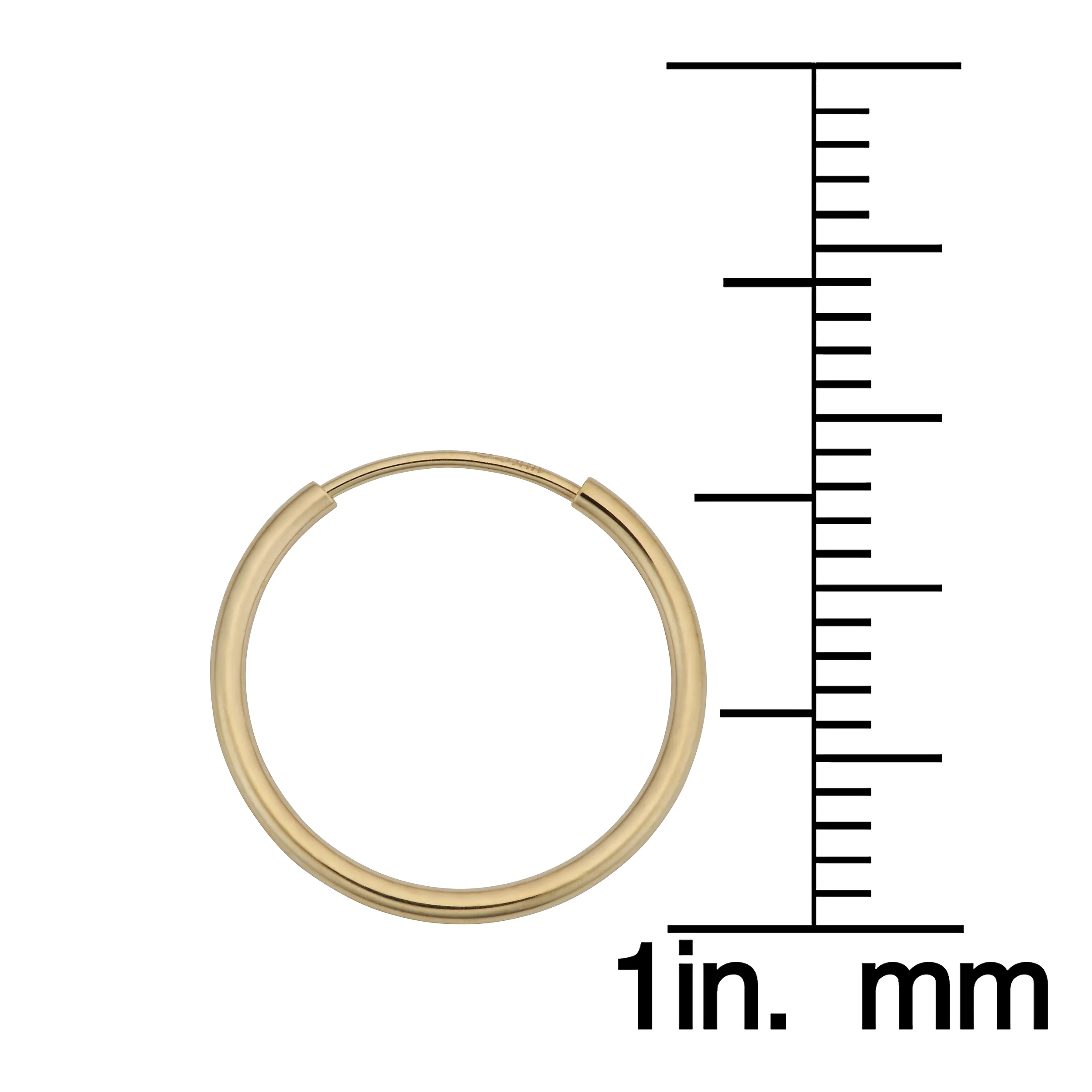14K Italian Gold Endless Hoop Earrings - Image 8