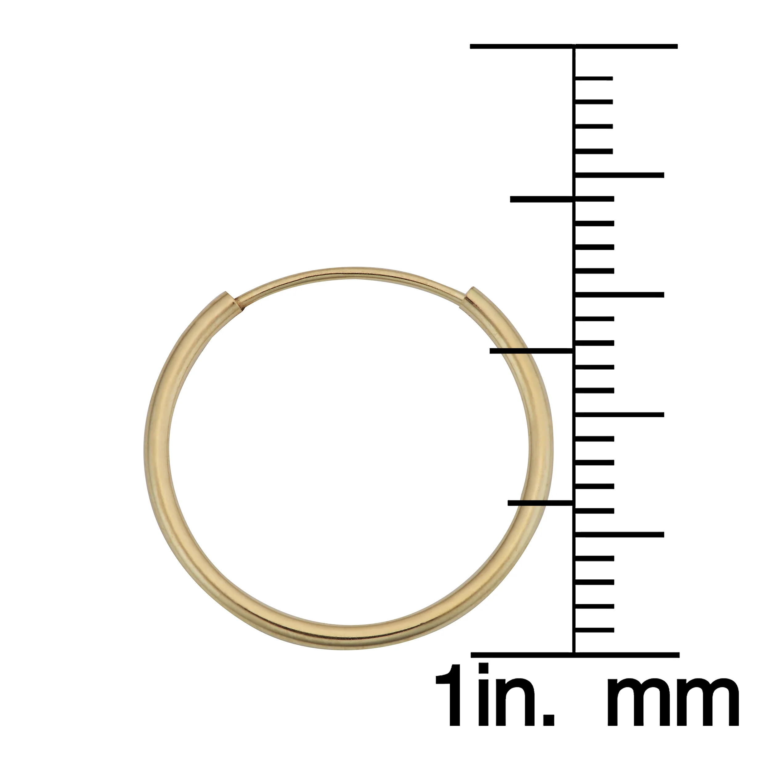 14K Italian Gold Endless Hoop Earrings - Image 9