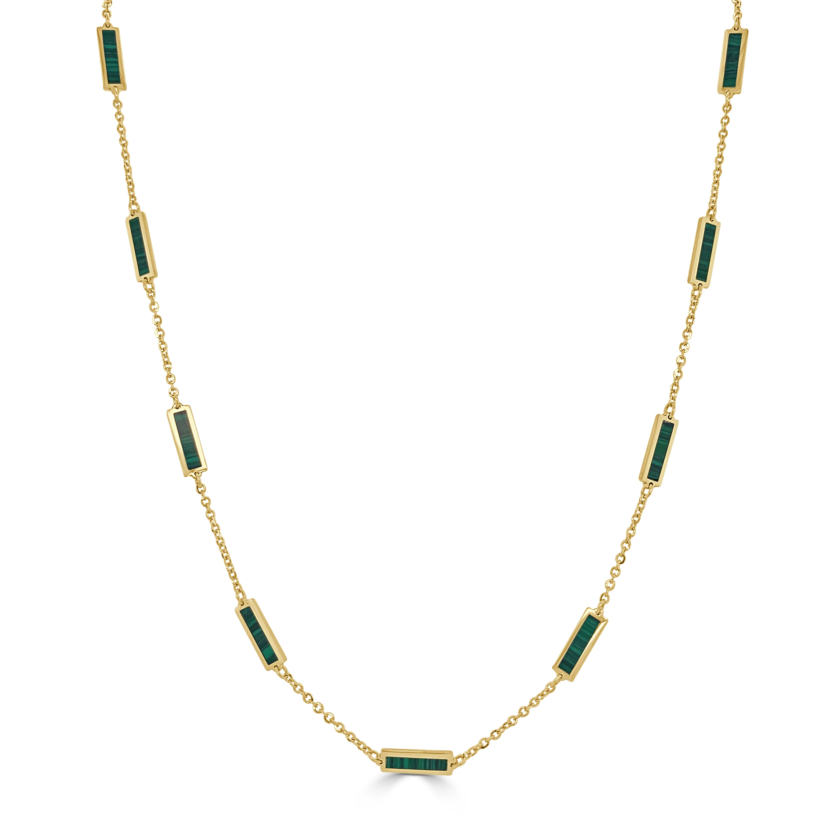 14K Italian Gold Gemstone Bar Station Necklace - Image 4