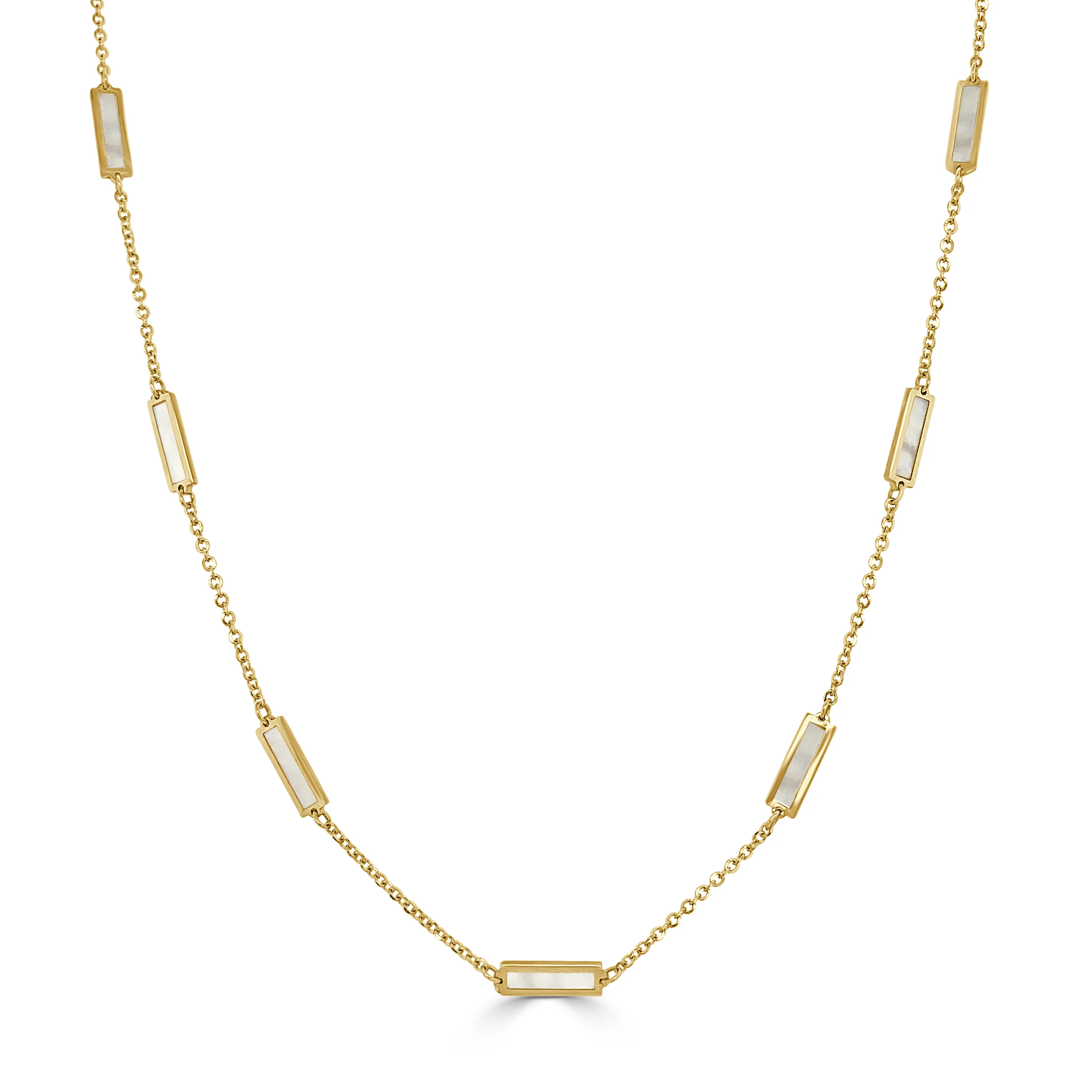 14K Italian Gold Gemstone Bar Station Necklace - Image 5