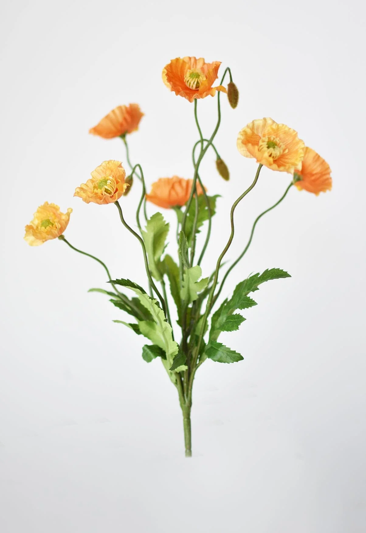 15" Faux Orange Poppy Bush - Image 2