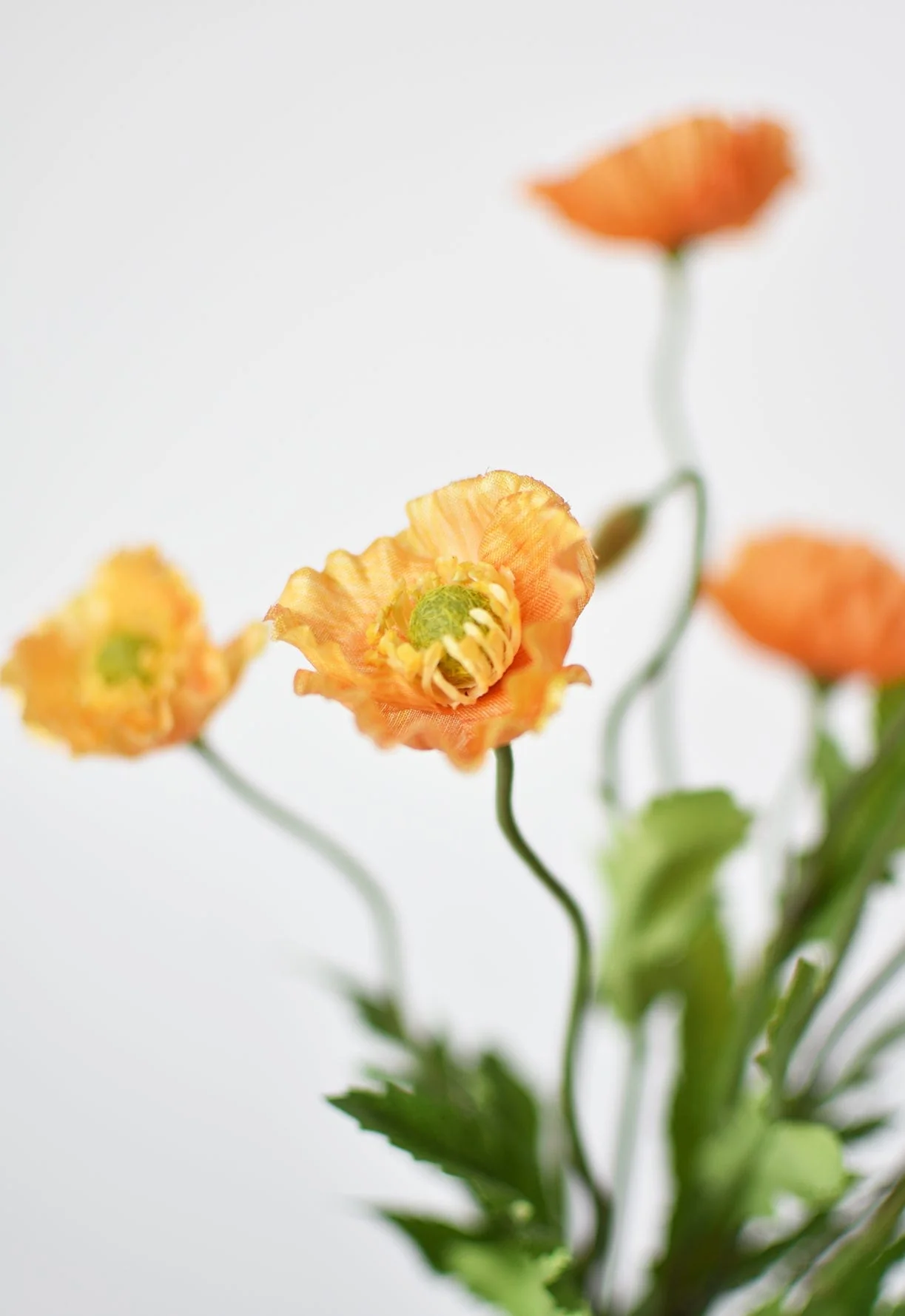 15" Faux Orange Poppy Bush - Image 3