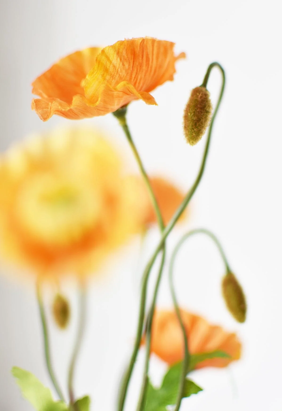 15" Faux Orange Poppy Bush - Image 4