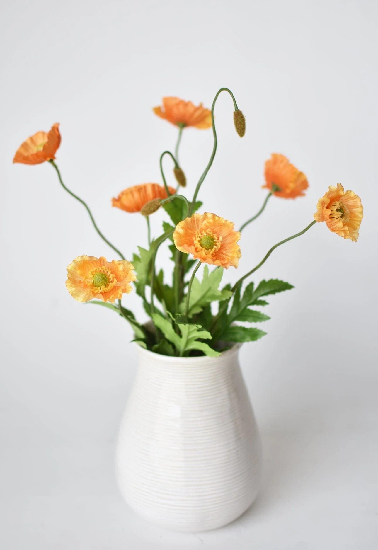 15" Faux Orange Poppy Bush - Image 5