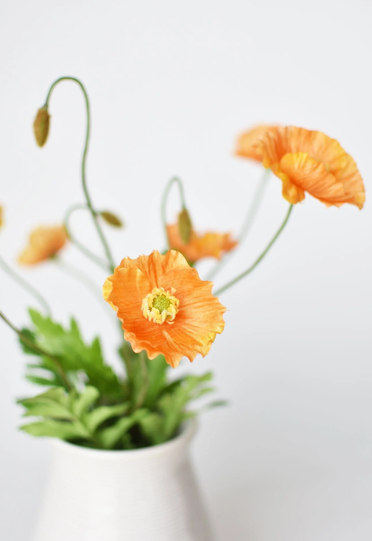15" Faux Orange Poppy Bush - Image 6