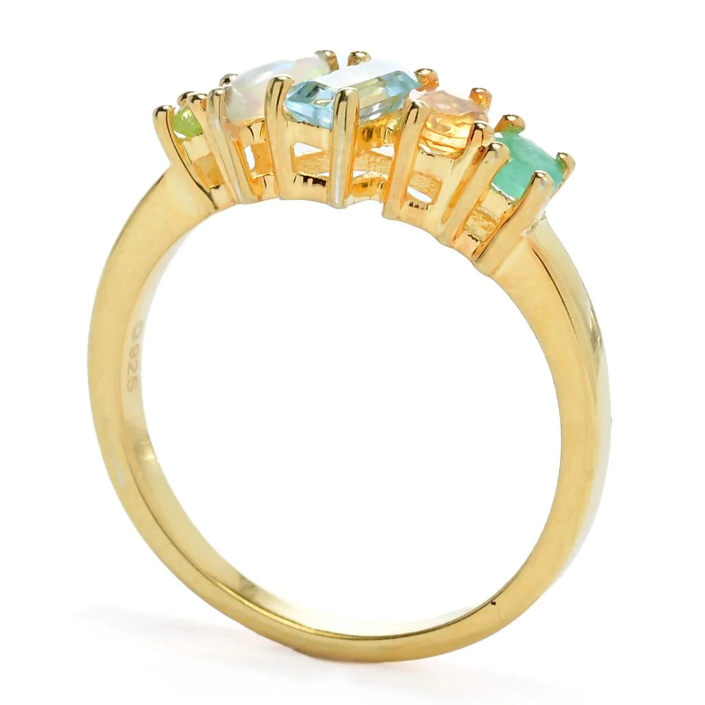 18K Gold Plated Choice of Gemstone "Peace" or "Dream" Acrostic Ring - Image 3