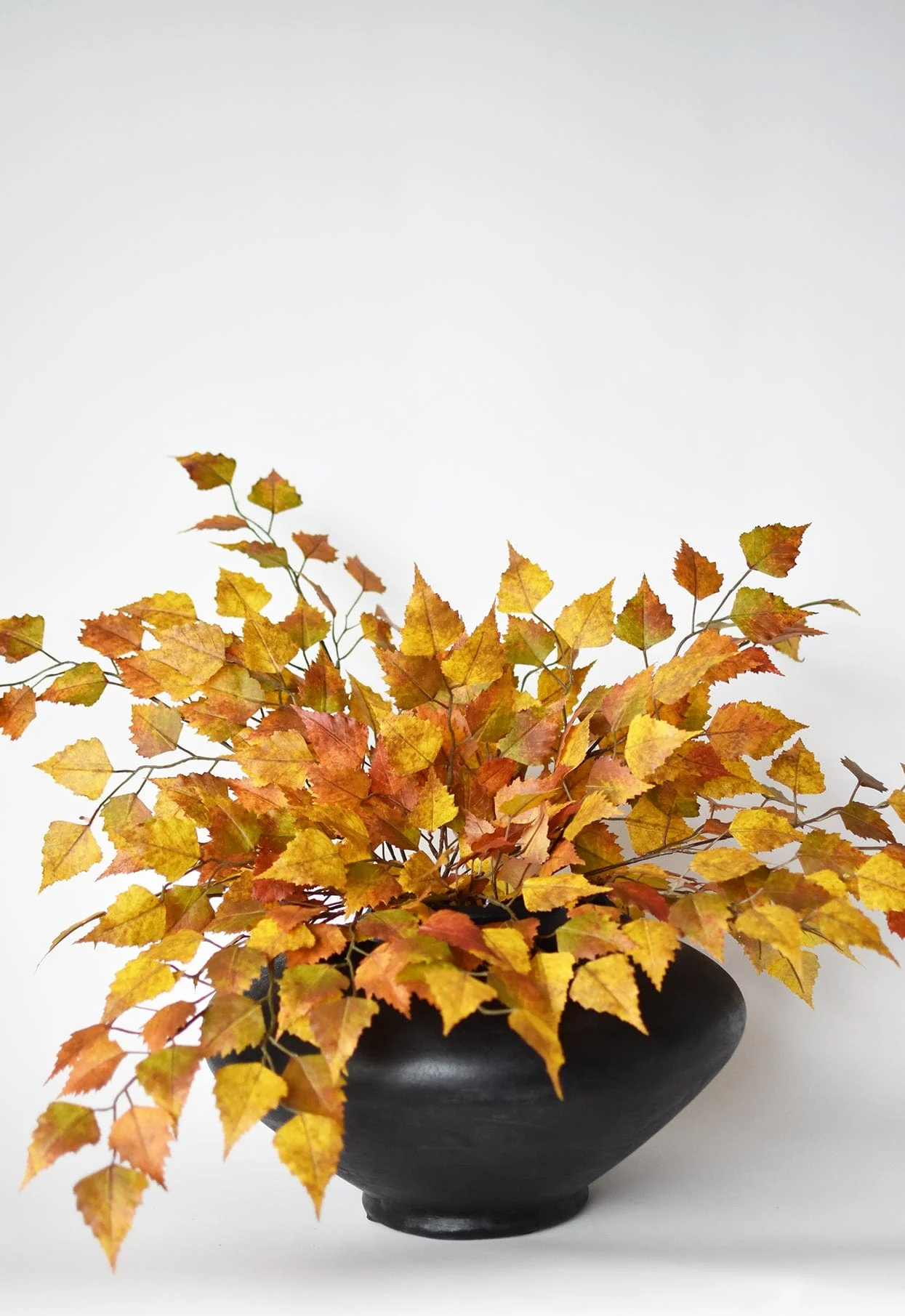 26" Faux Birch Leaf Stem Orange / Mustard / Yellow - Image 5