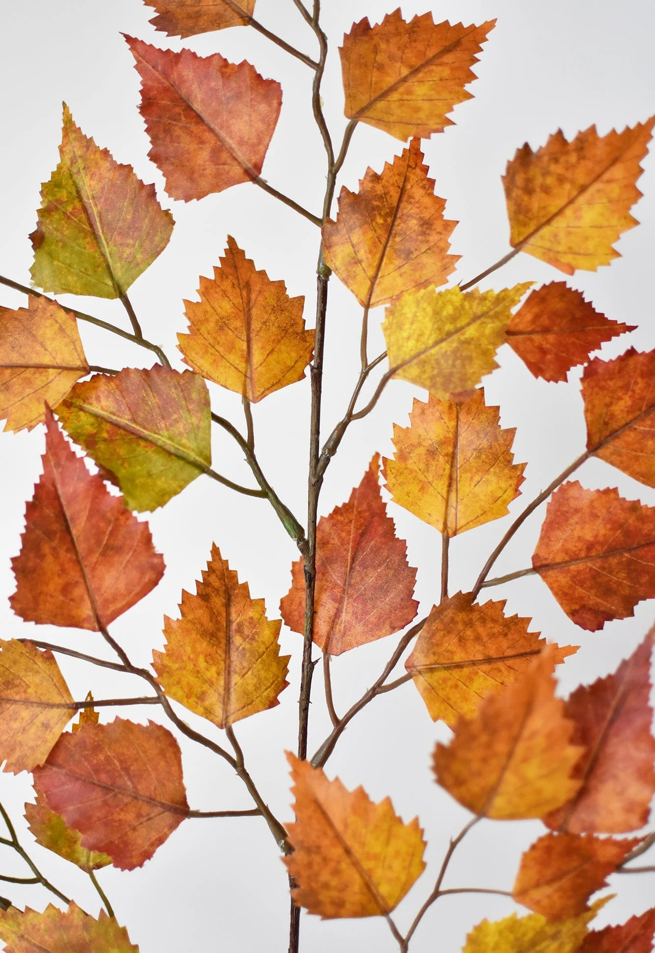 26" Faux Birch Leaf Stem Red / Orange / Yellow - Image 4