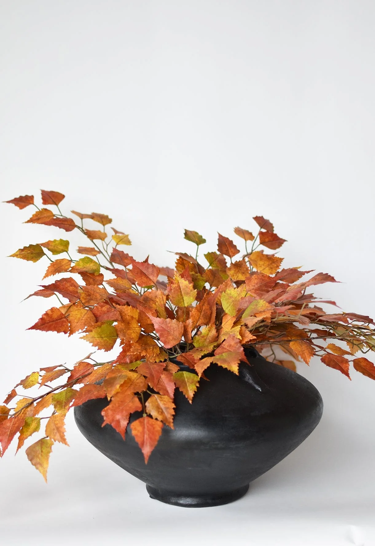 26" Faux Birch Leaf Stem Red / Orange / Yellow - Image 5