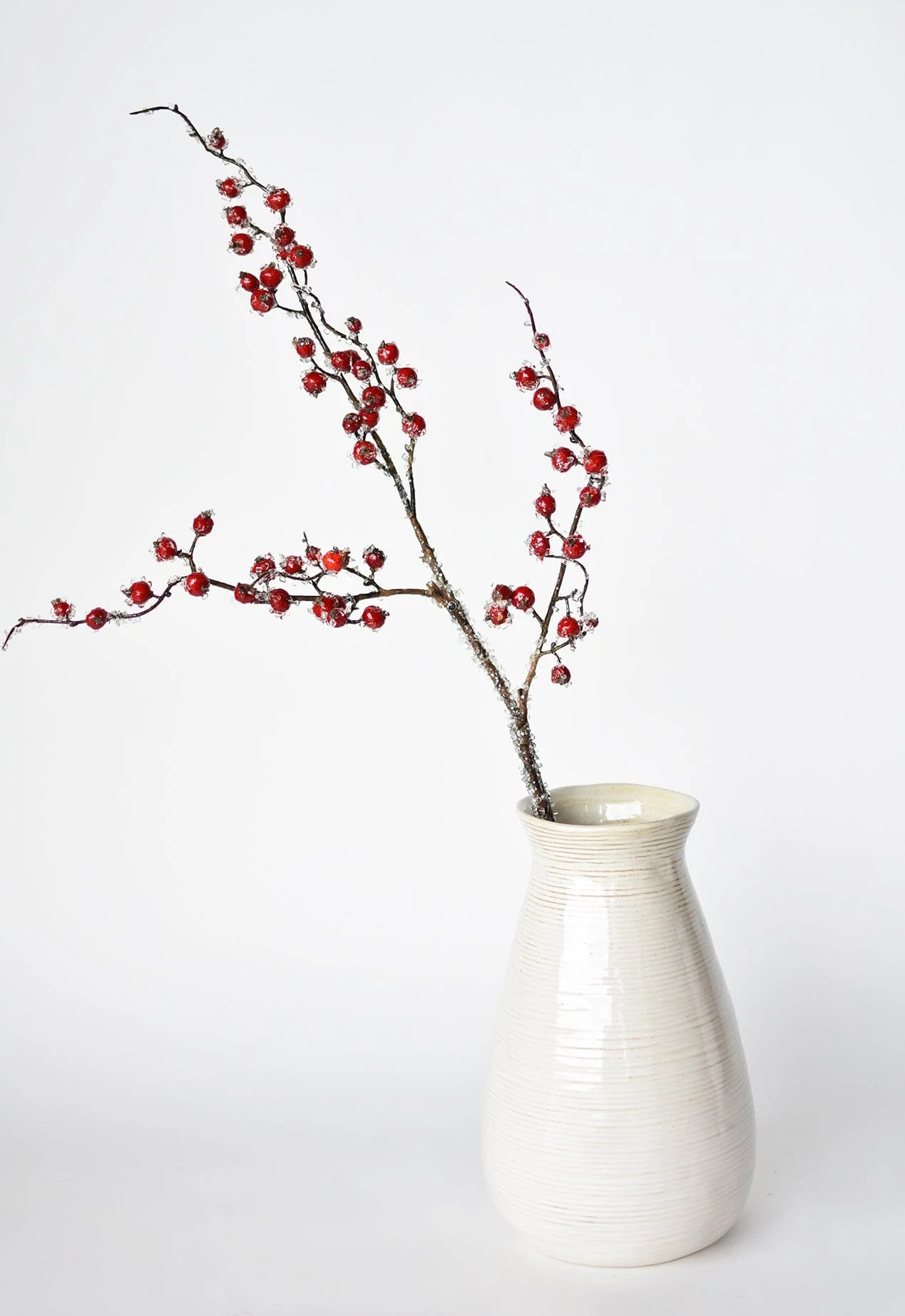 29" Faux Iced Red Berry Stem - Image 5