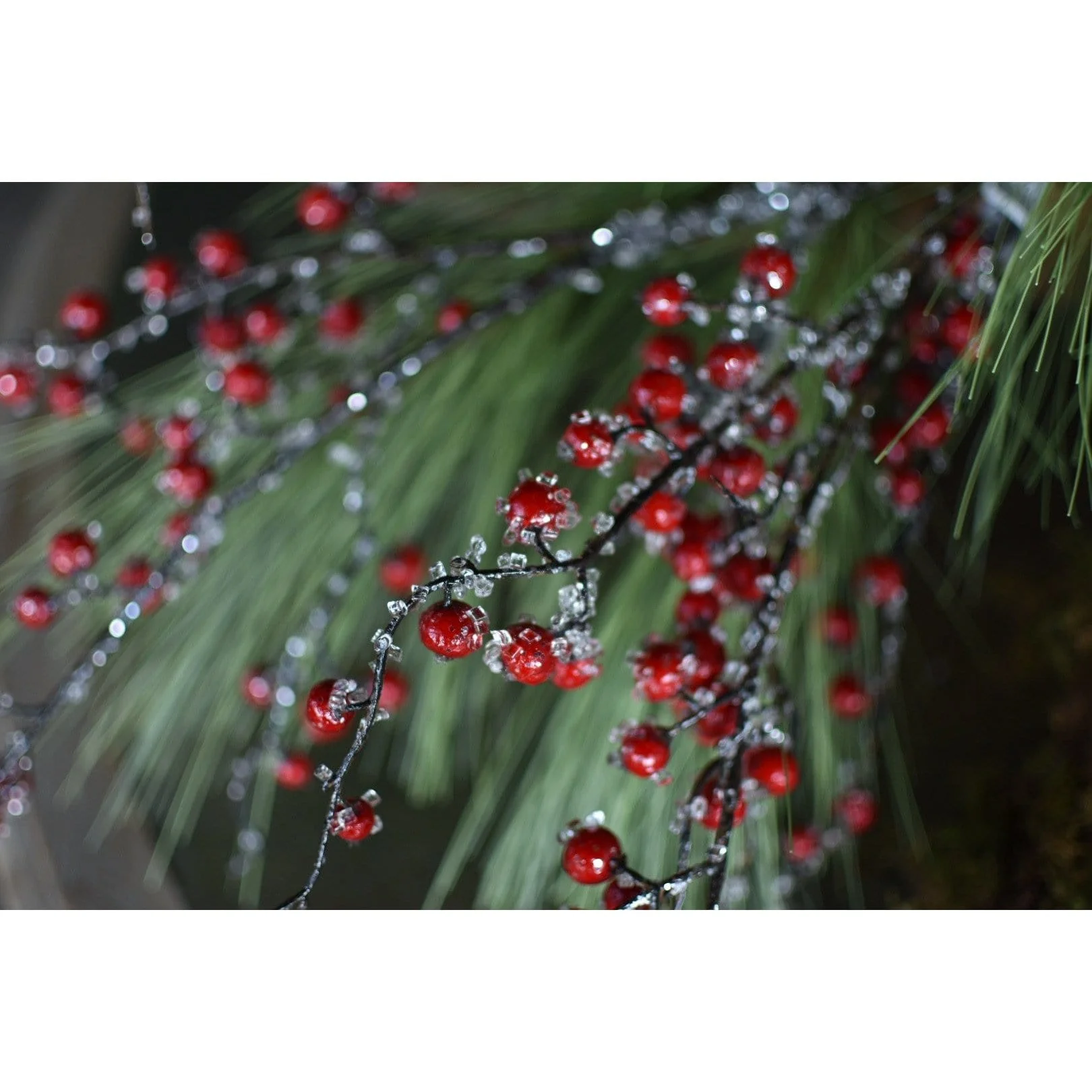 29" Faux Iced Red Berry Stem - Image 7