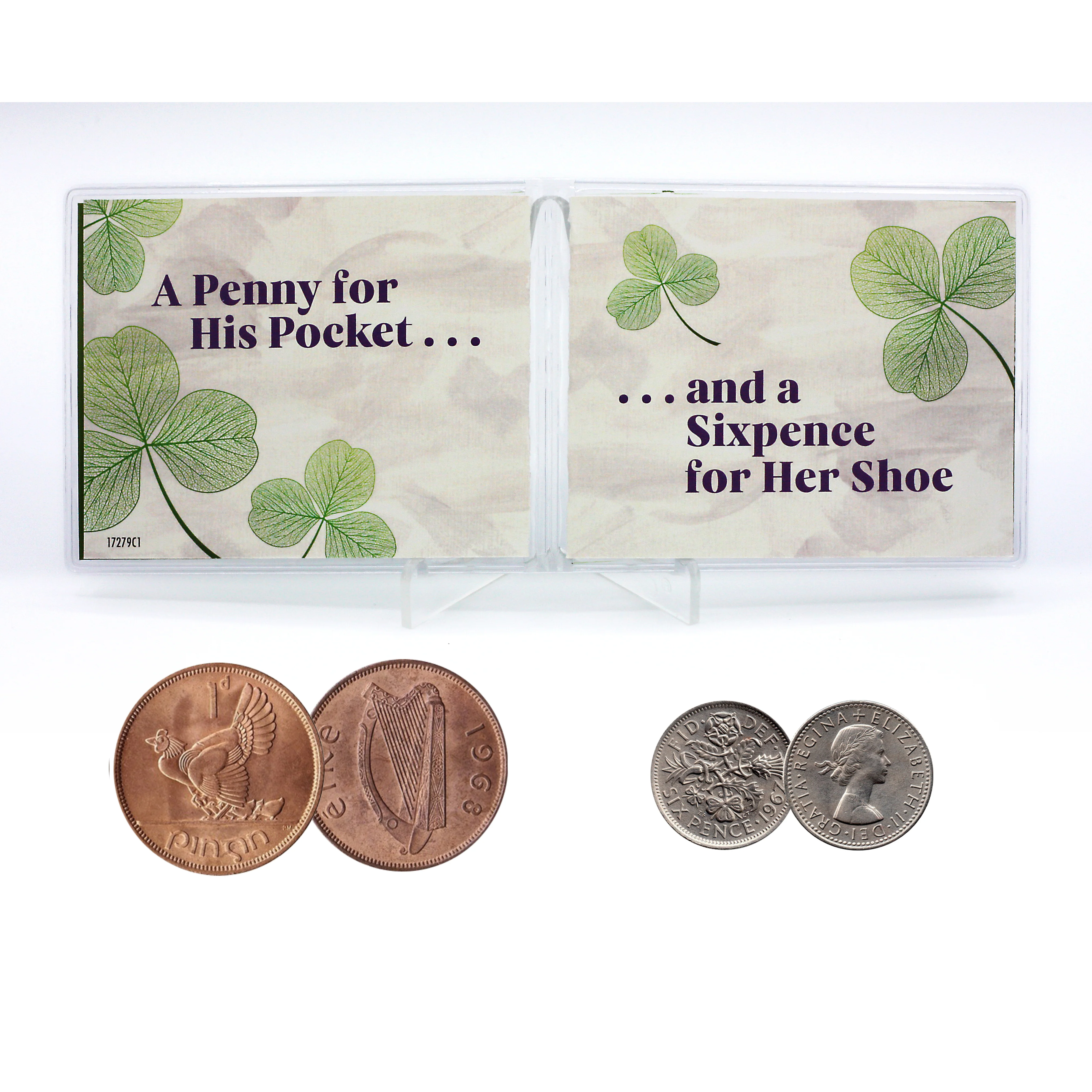 "A Penny For His Pocket and A Sixpence For Her Shoe" Coin Wedding Set - Image 2