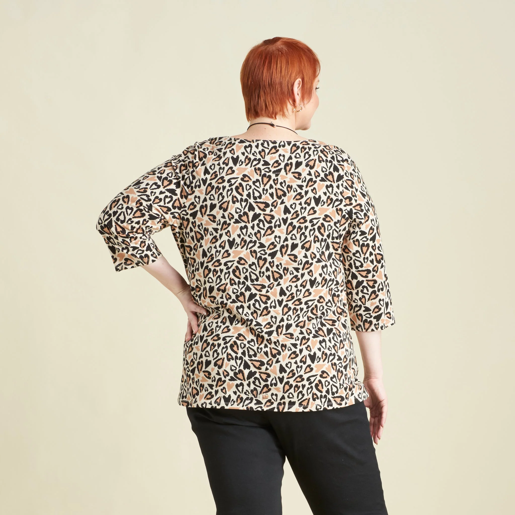 Christopher & Banks Abstract Animal Print Boatneck 3/4 Sleeve Tee - Image 7