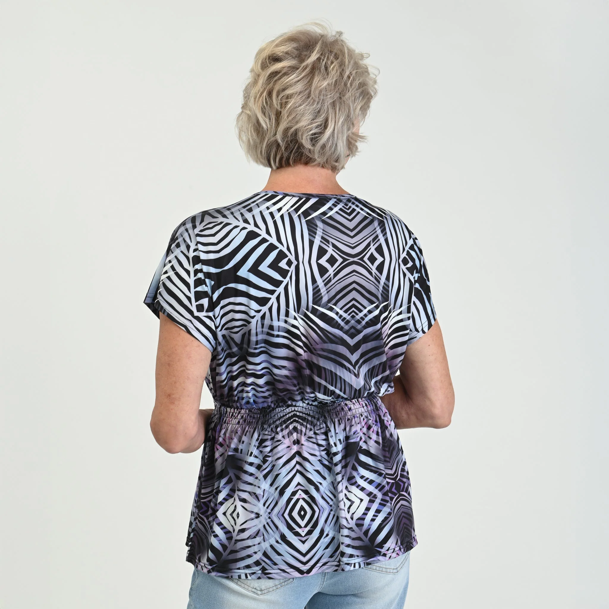 Christopher & Banks Abstract Printed Surplice Top - Image 3