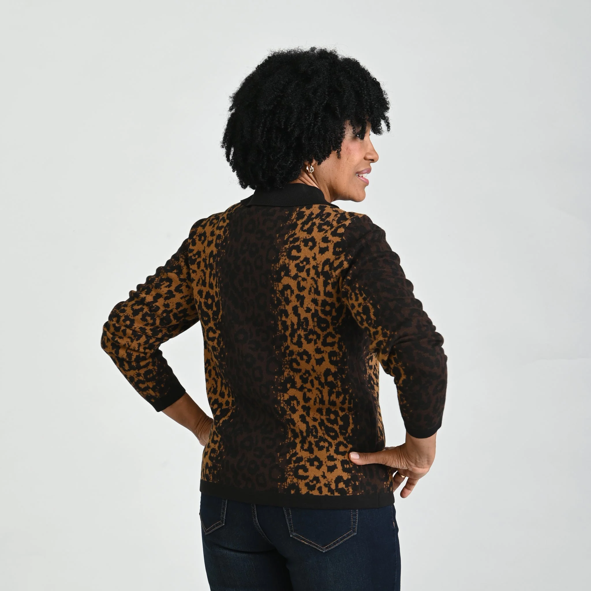Christopher & Banks Animal Print Cardigan - Image 3