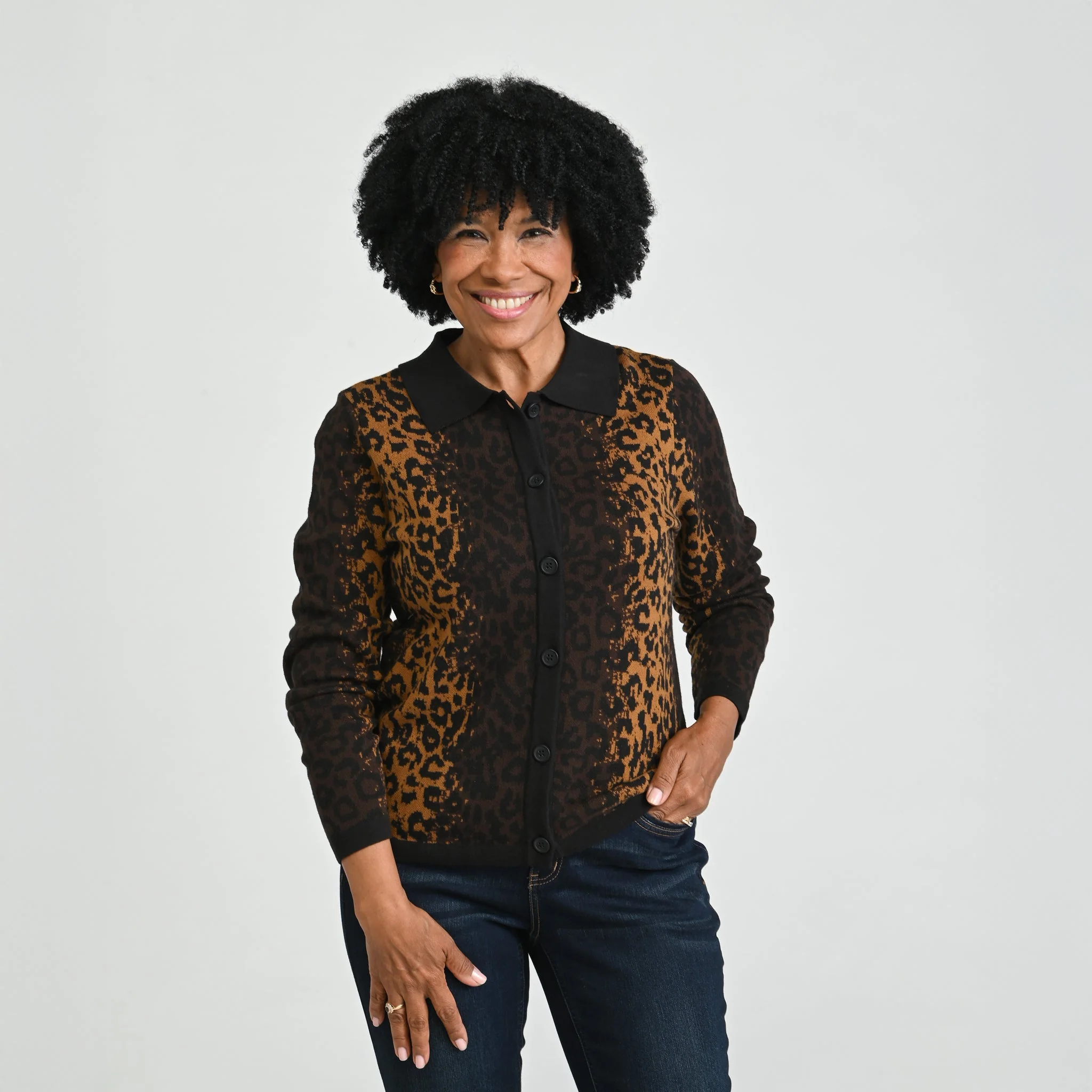 Christopher & Banks Animal Print Cardigan - Image 5
