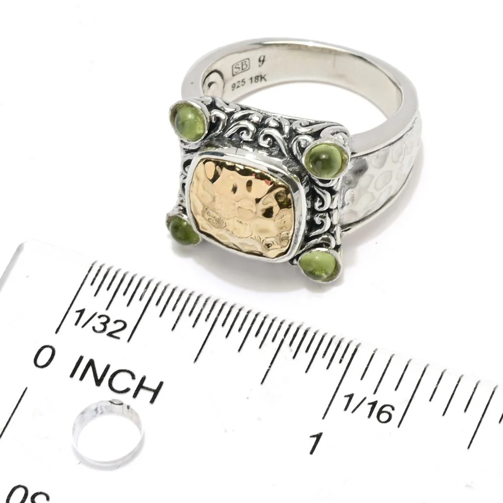 Artisan Silver by Samuel B. 18K Gold Accented Choice of Gem Cabochon Ring - Image 4