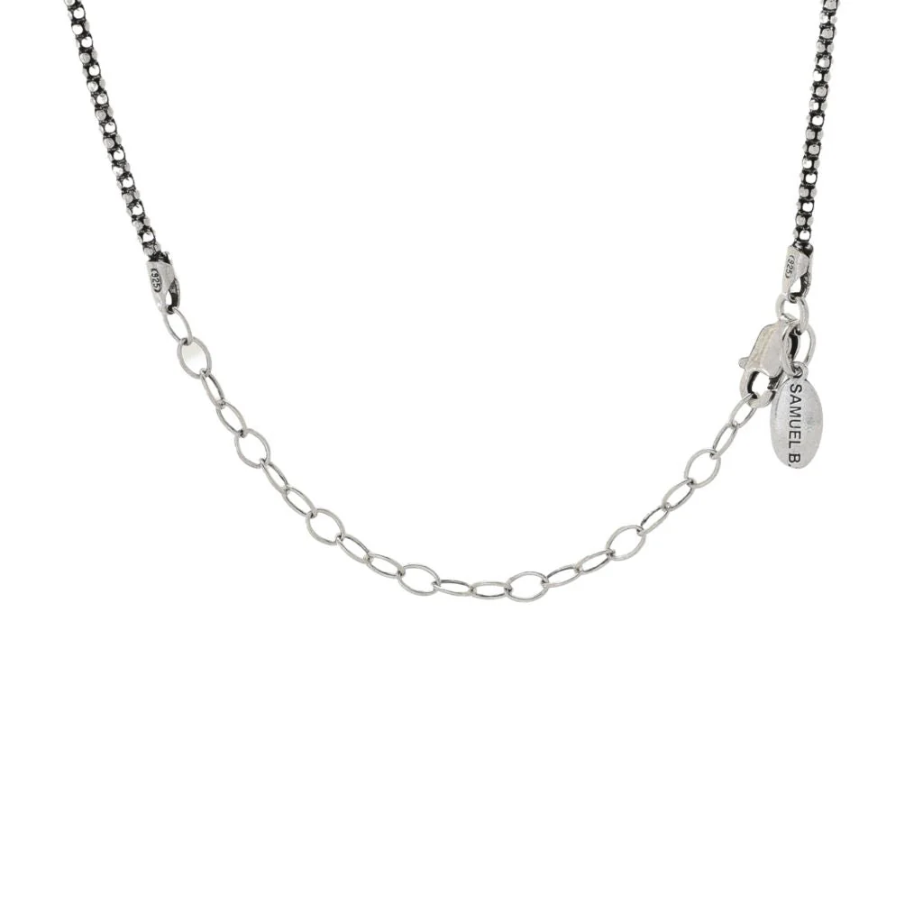Artisan Silver by Samuel B. 4.29ctw Multi Gem Dog Tag Pendant w/ Chain - Image 2