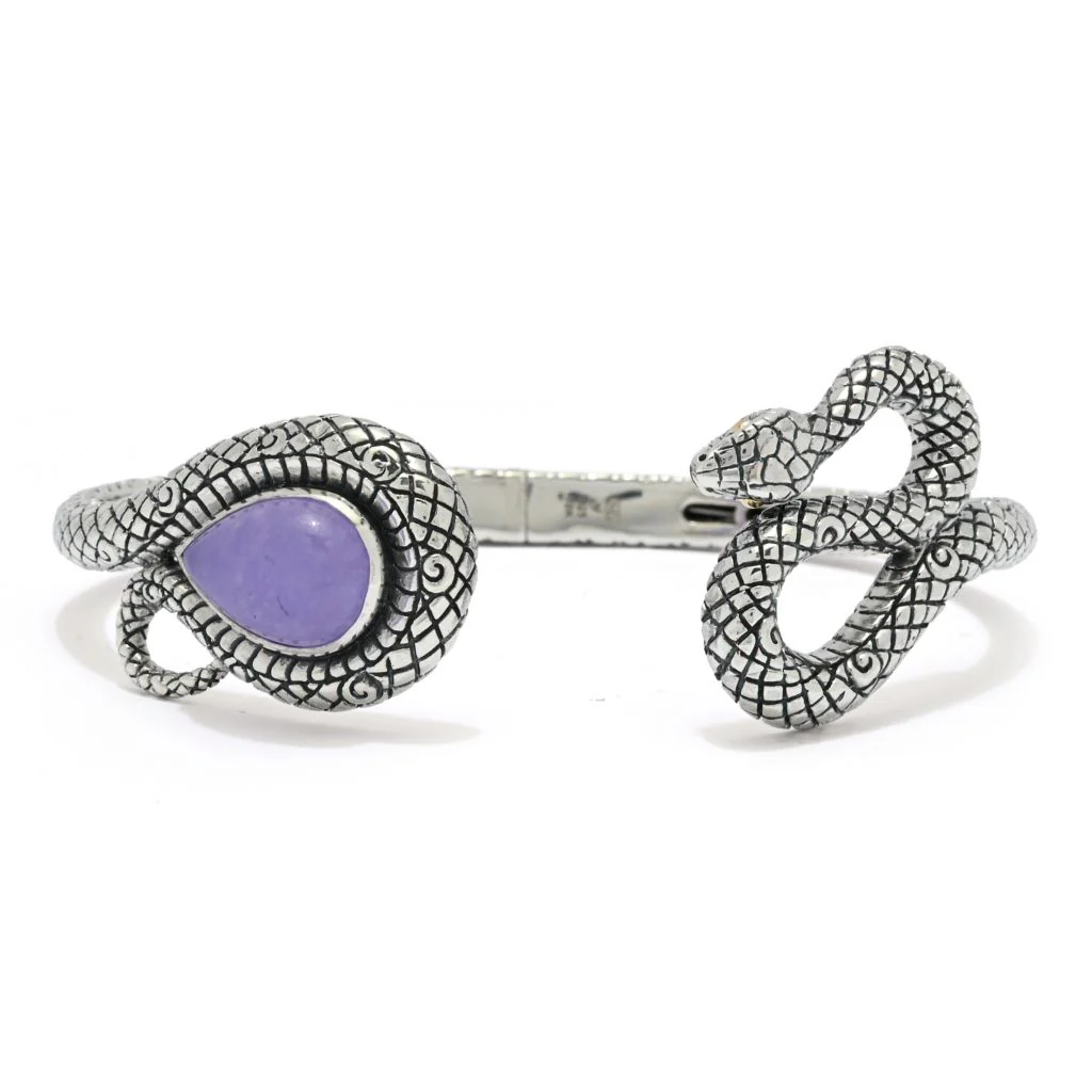 Artisan Silver by Samuel B. Choice of 14x10mm Jade Year of the Snake Bracelet - Image 3