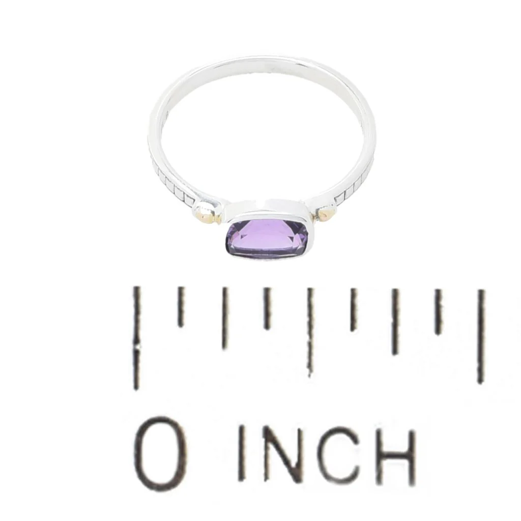 Artisan Silver by Samuel B. Choice of Gemstone Set of 3 Stack Band Rings - Image 4