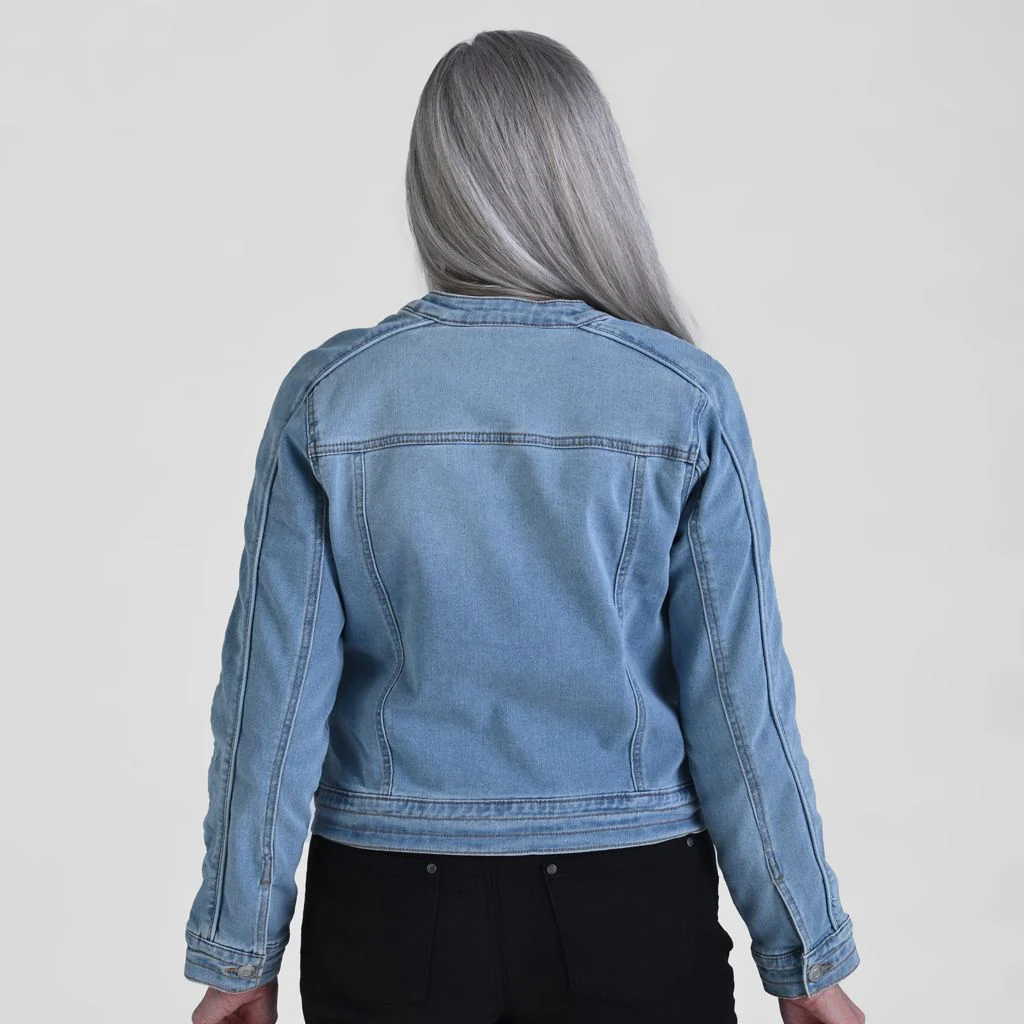 Christopher & Banks Baccini Zip Front Denim Jacket - Image 2