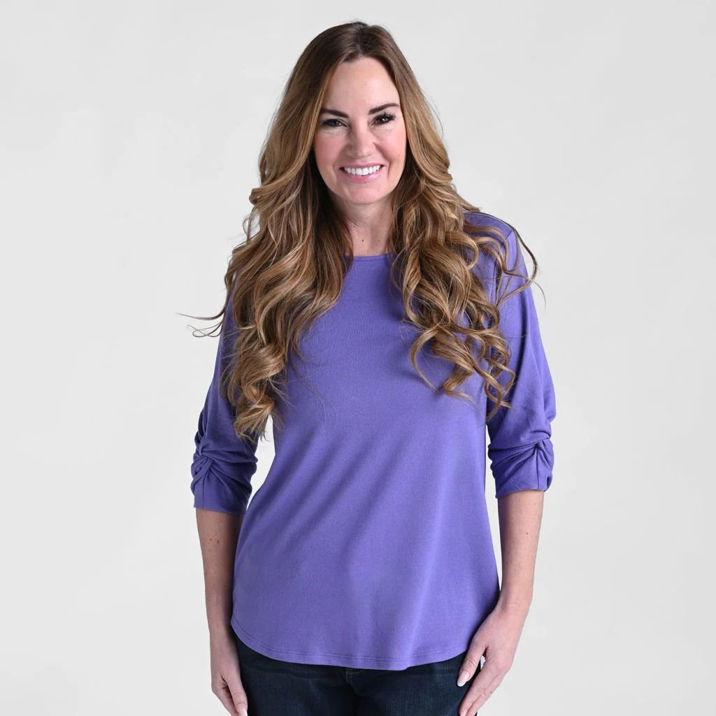 Christopher & Banks Ballet Neck Twisted Sleeve Tee - Image 2