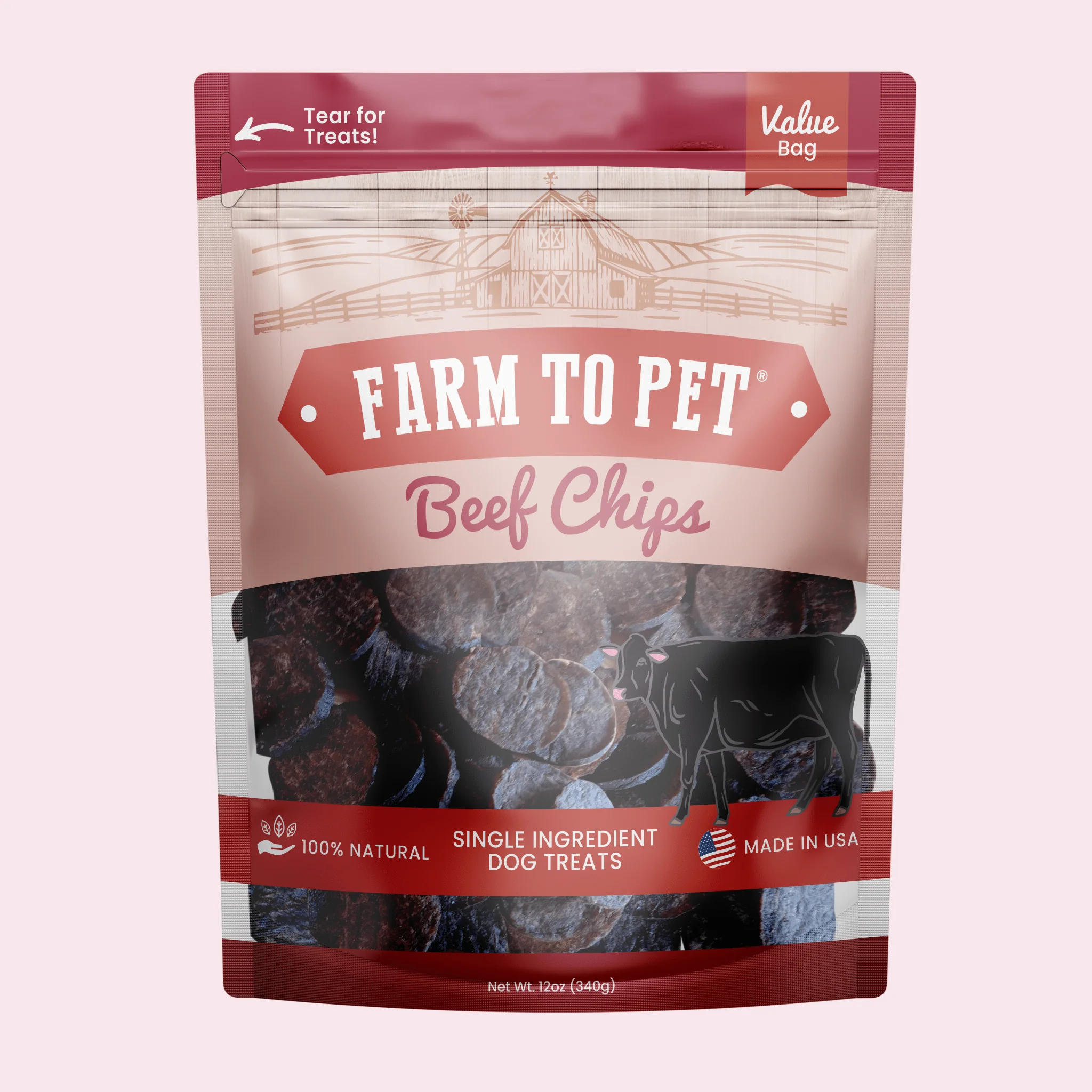 Farm To Pet Single-Ingredient Beef Chips Dog Treats - Image 2
