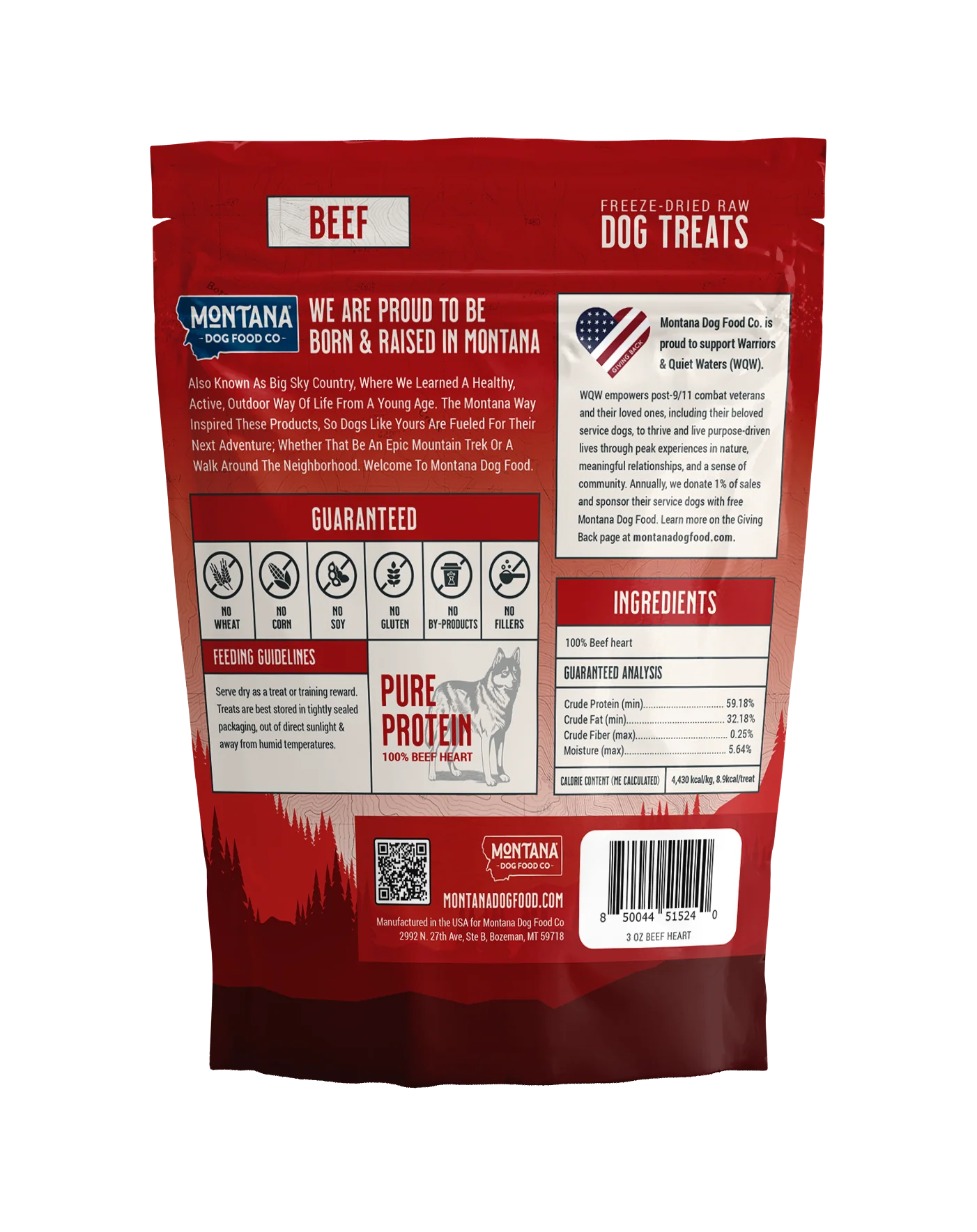 Montana Dog Food Co Beef Heart Freeze-Dried Dog Treats 3oz - Image 2