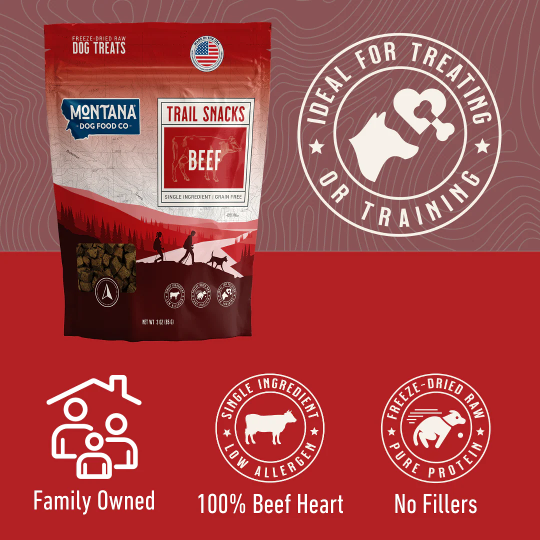Montana Dog Food Co Beef Heart Freeze-Dried Dog Treats 3oz - Image 3