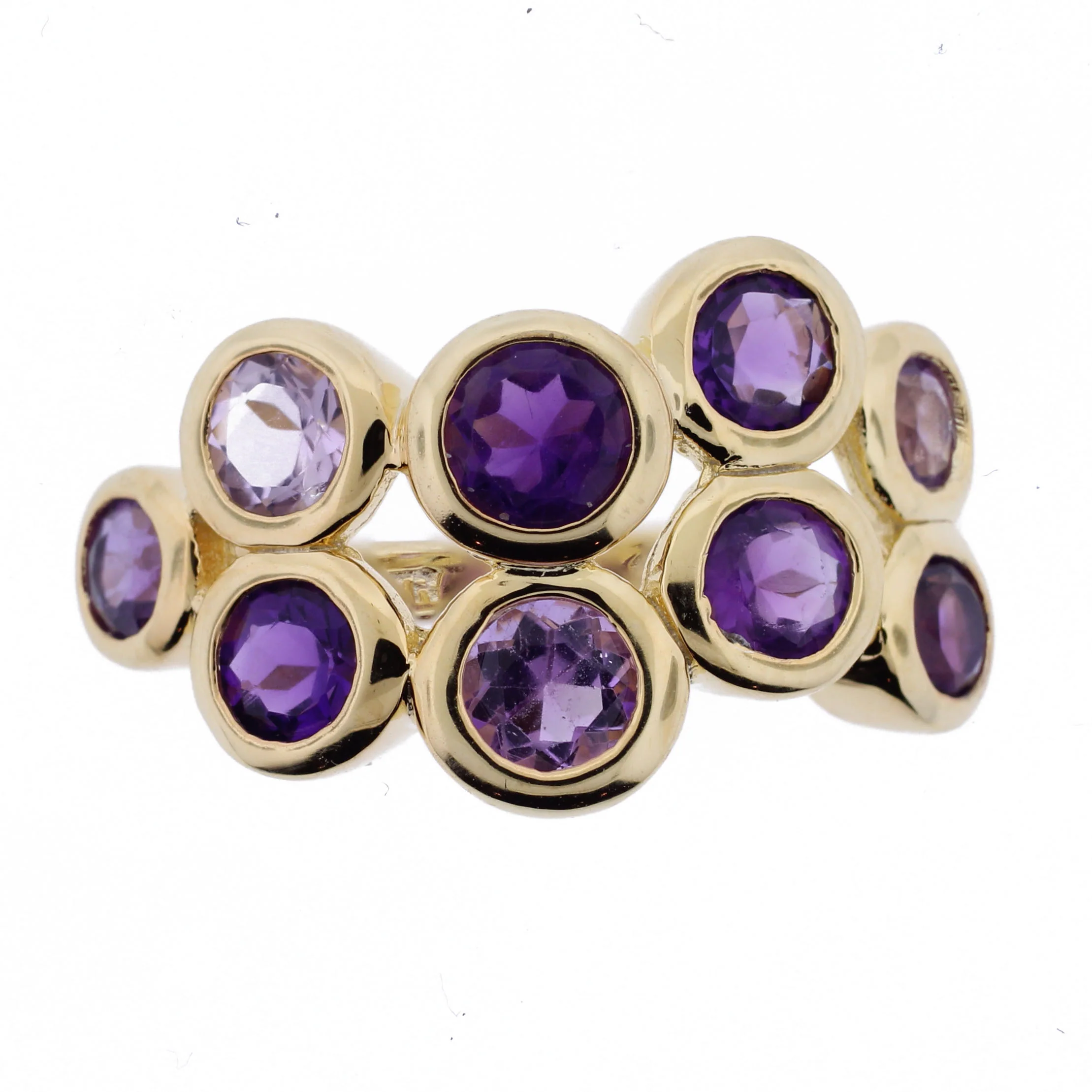 Belle Artique Sterling Silver Colors of Amethyst Bezel-Set Bubble Ring - Image 2