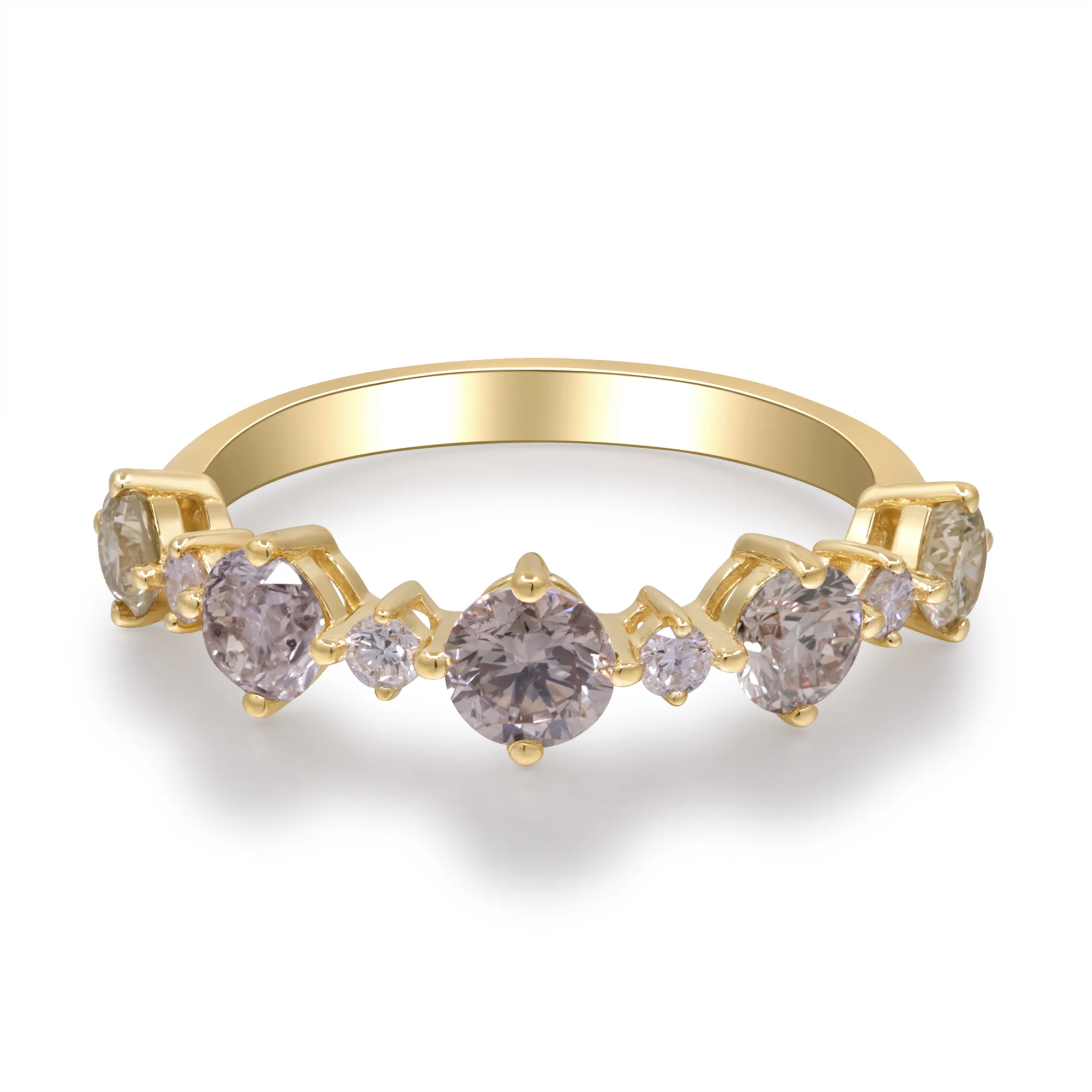 Beverly Hills Elegance 14K Gold 1.21ctw Multi-Color Diamond Band Ring - Image 2
