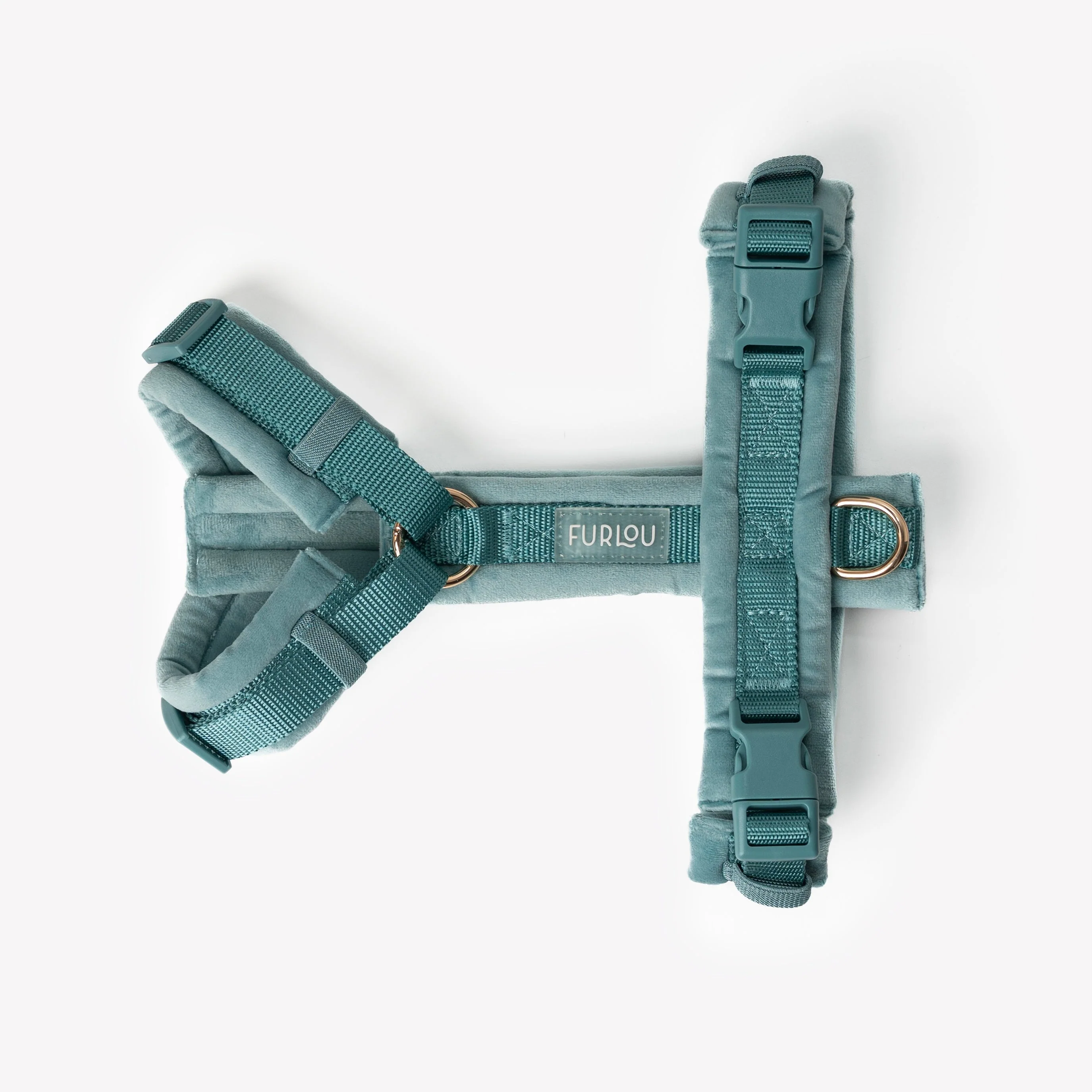 Furlou Blue Velvet Dog Harness Choice of Size - Image 2