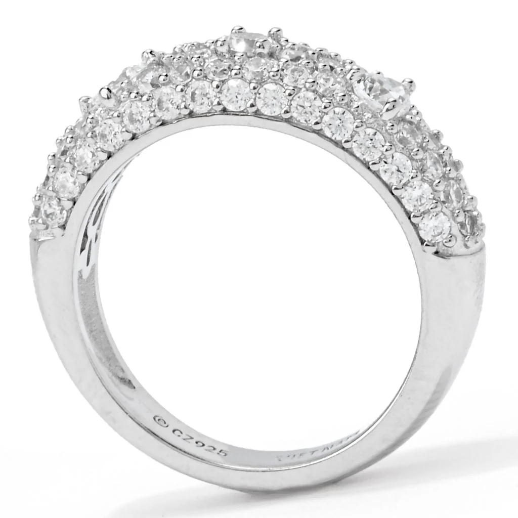 Brilliante 1.31 DEW Simulated Diamond Mixed Size Pave Band Ring - Image 2