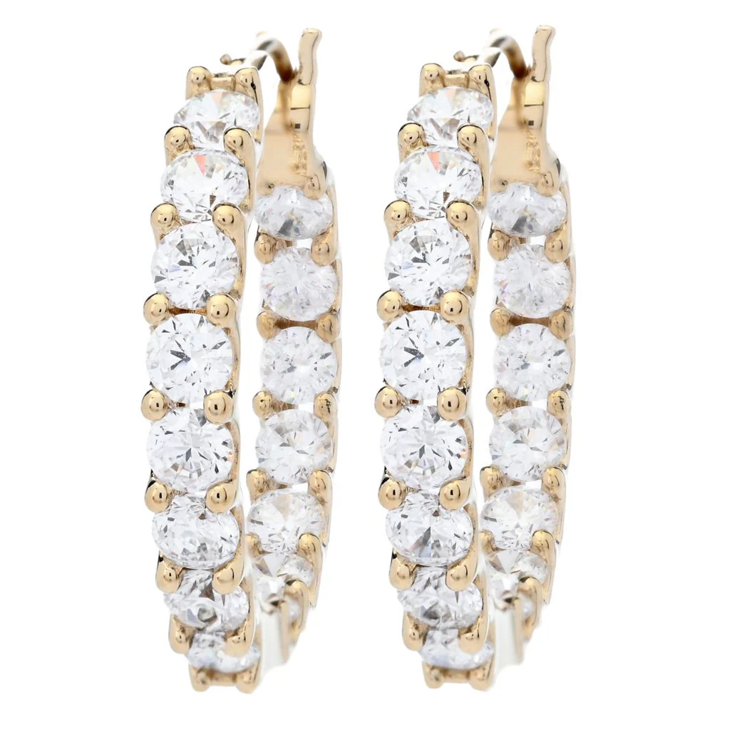 Brilliante 3.00 DEW Simulated Diamond Inside Out Hoop Earrings - Image 3