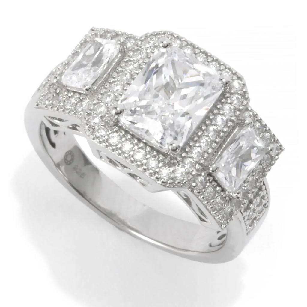 Brilliante Choice of Plating 4.11 DEW Simulated Diamond Halo Ring - Image 2