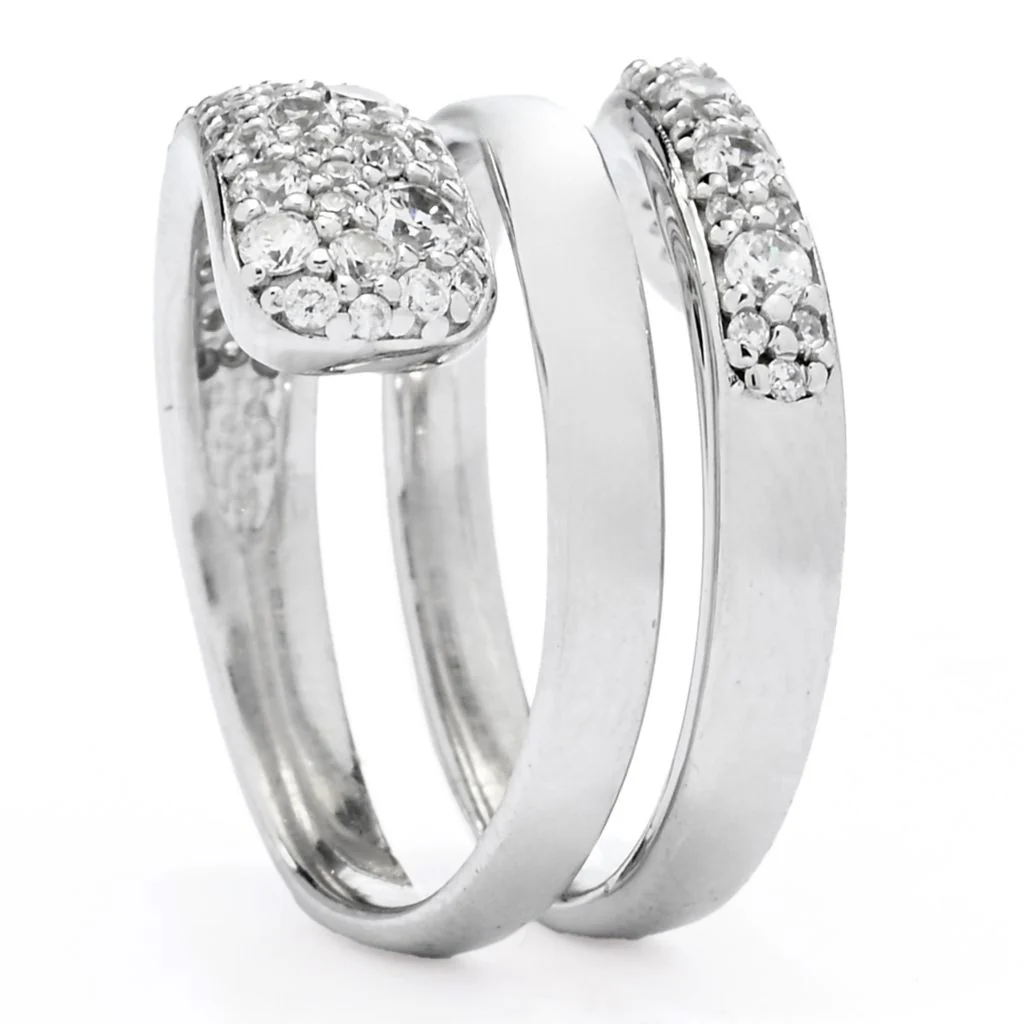 Brilliante Sterling Silver 0.86 DEW Simulated Diamond Wrap Ring - Image 2