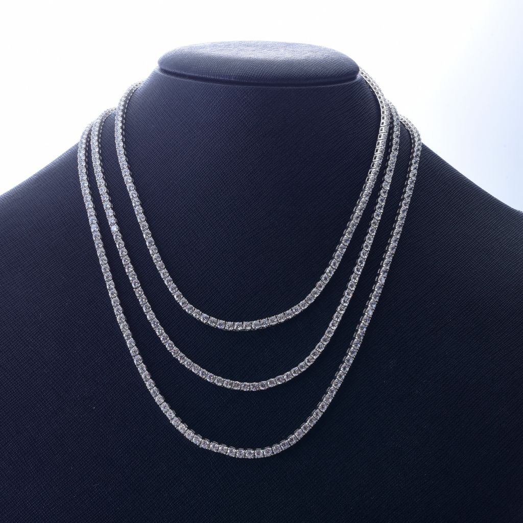 Brilliante Simulated Diamond Choice of Length Tennis Necklace - Image 3