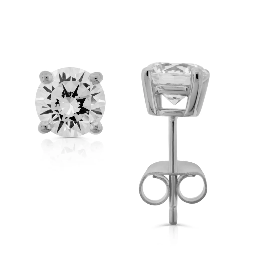 Brilliante Sterling Silver Choice of Size Simulated Diamond Stud Earrings - Image 7