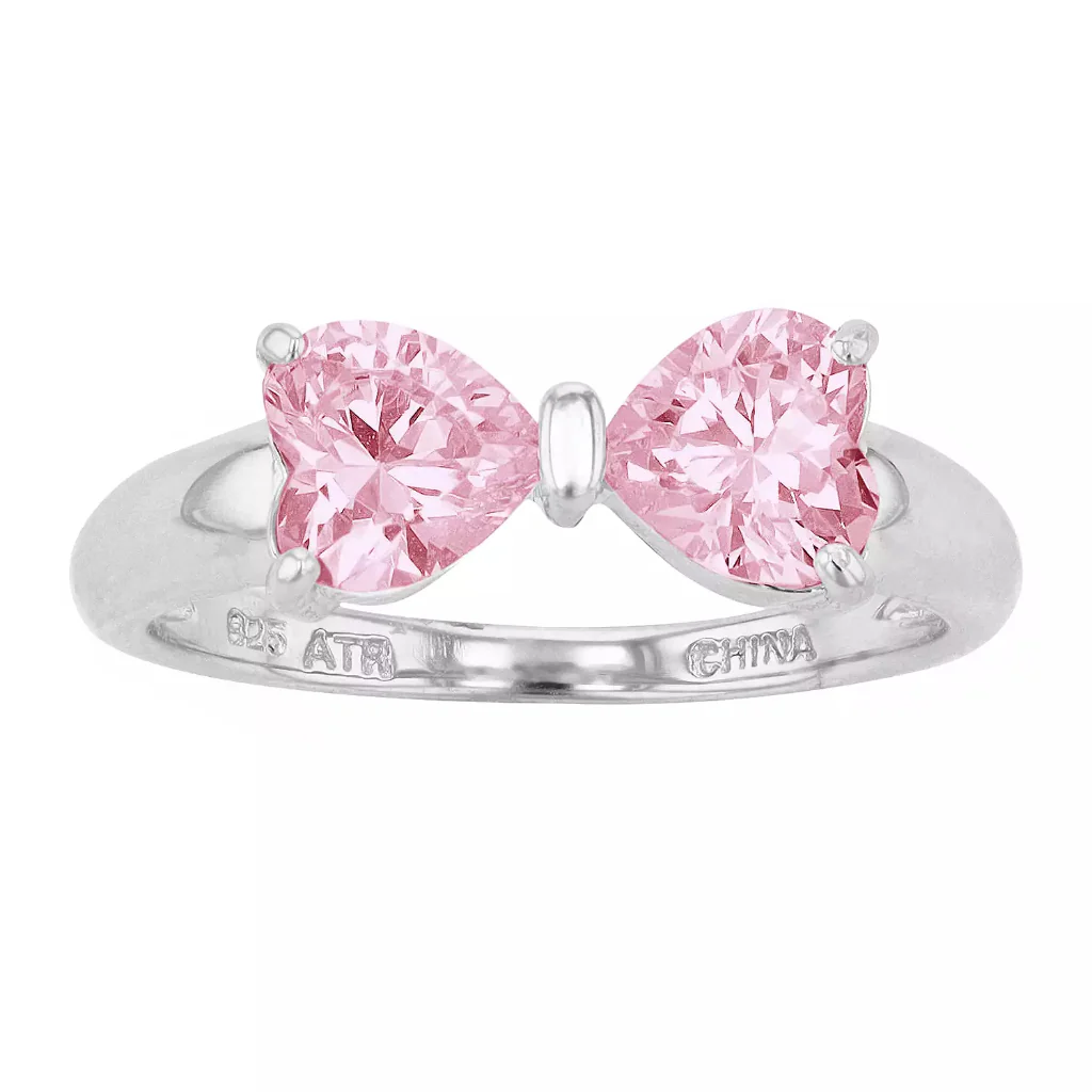 Brilliante Sterling Silver 6mm Heart Simulated Diamond Ring Choice of Color - Image 2